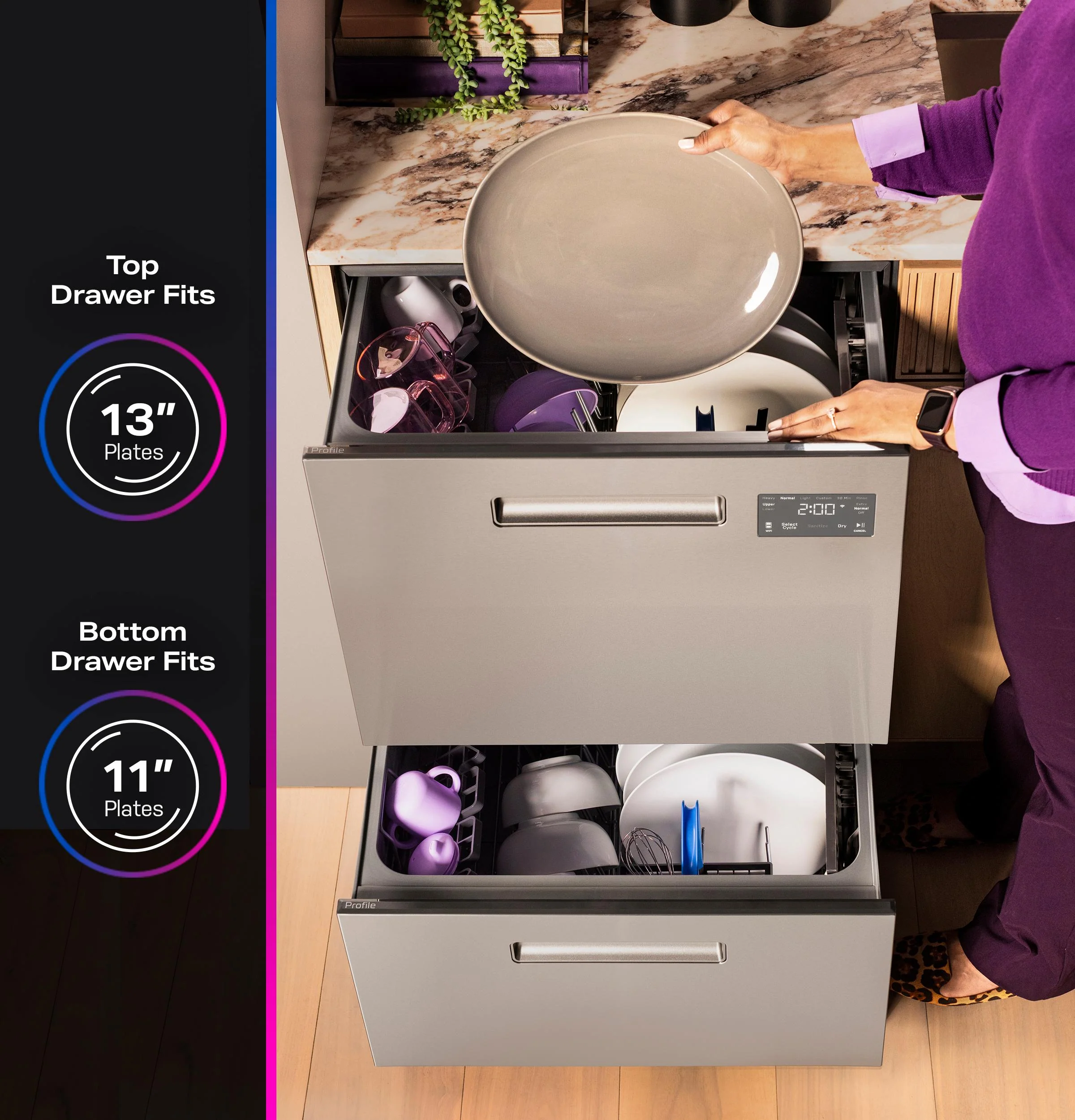 PDD415PYYFS GE Profile™ Dishwasher Double Drawer - Image 9