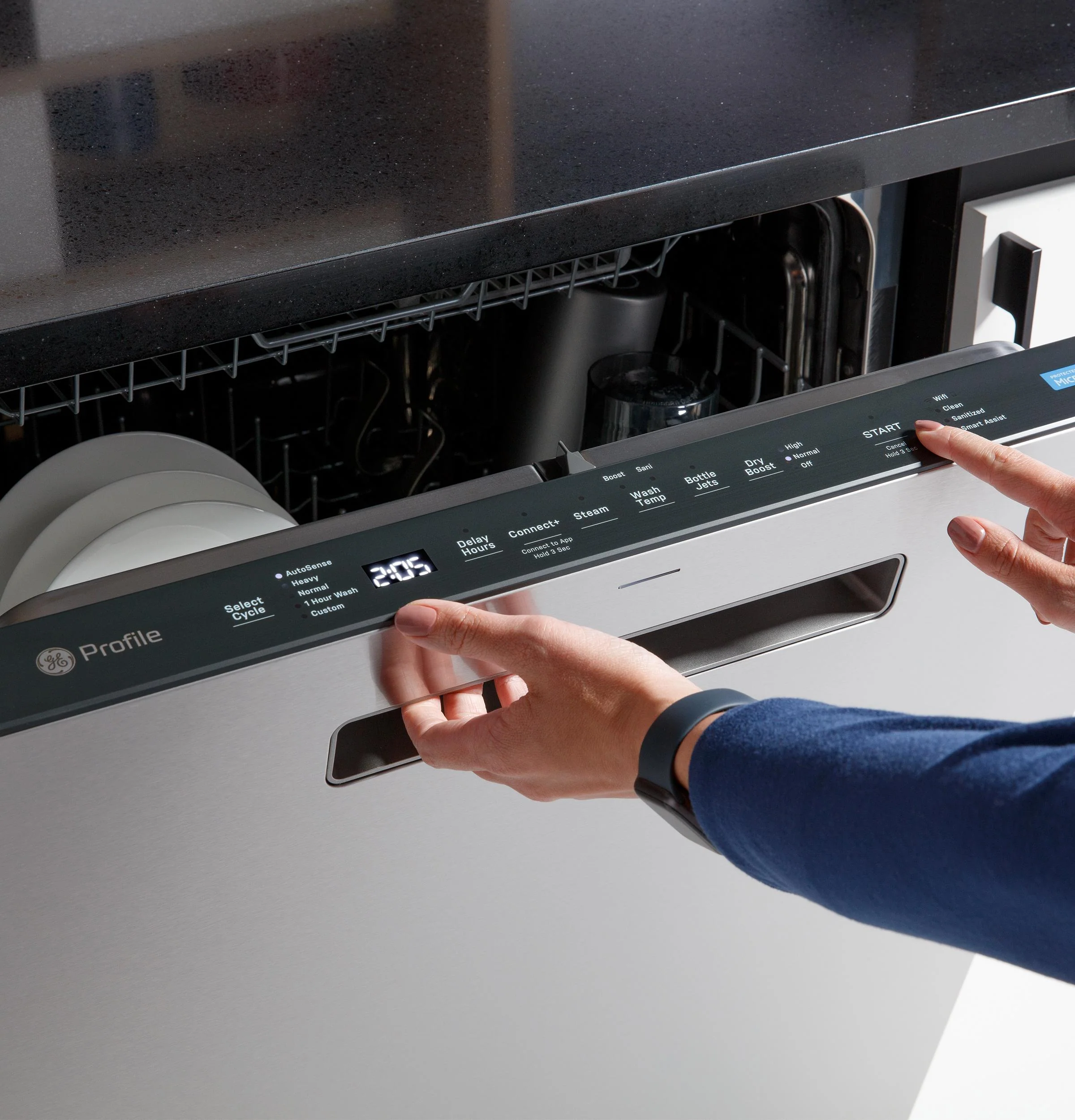 PDP715SYVFS GE Profile™ ENERGY STAR® Fingerprint Resistant Top Control Stainless Interior Dishwasher with Microban™ Antimicrobial Technology - Image 16