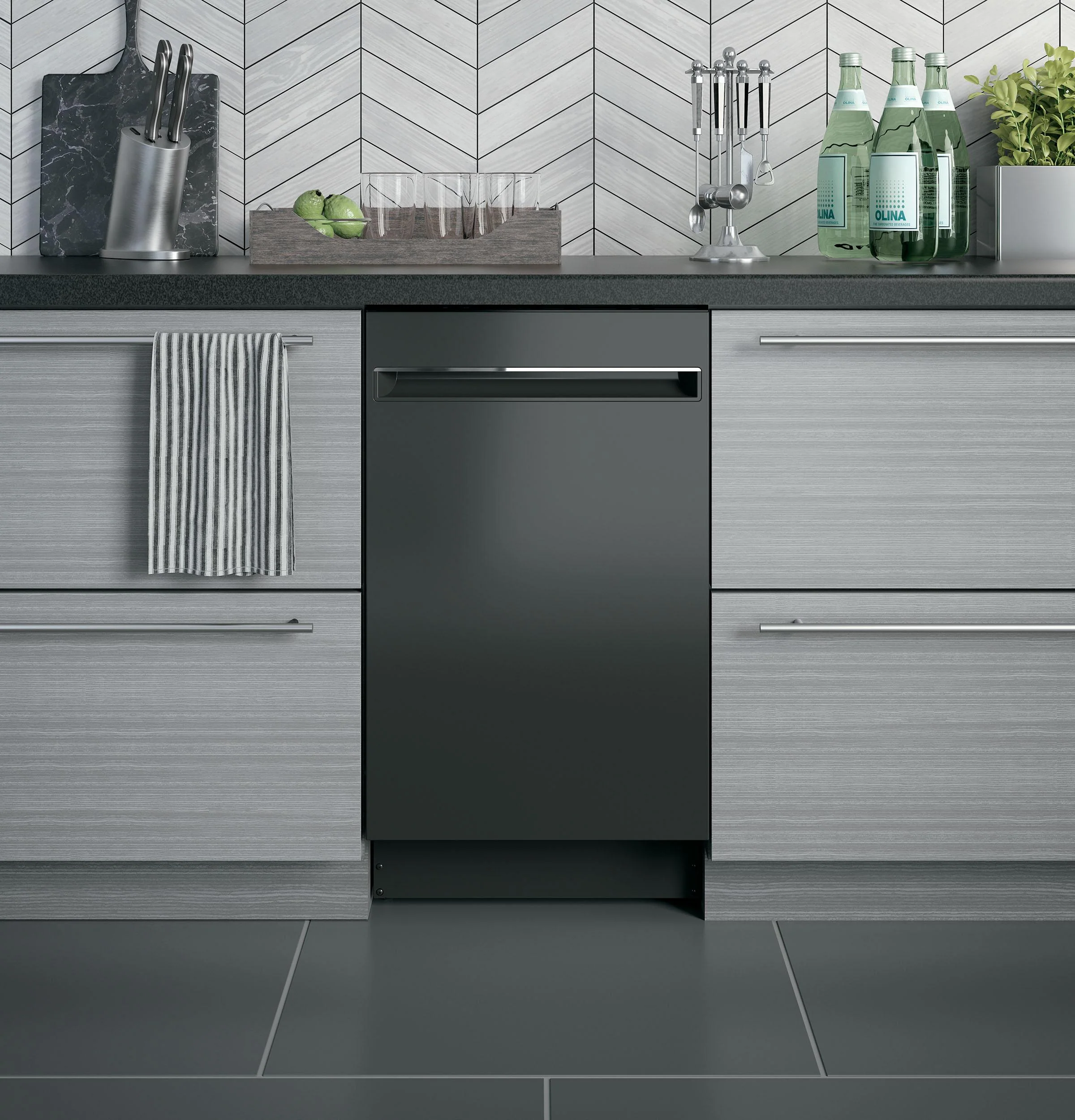 PDT145SGLBB GE Profile™ ENERGY STAR® 18" ADA Compliant Stainless Steel Interior Dishwasher with Sanitize Cycle - Image 12