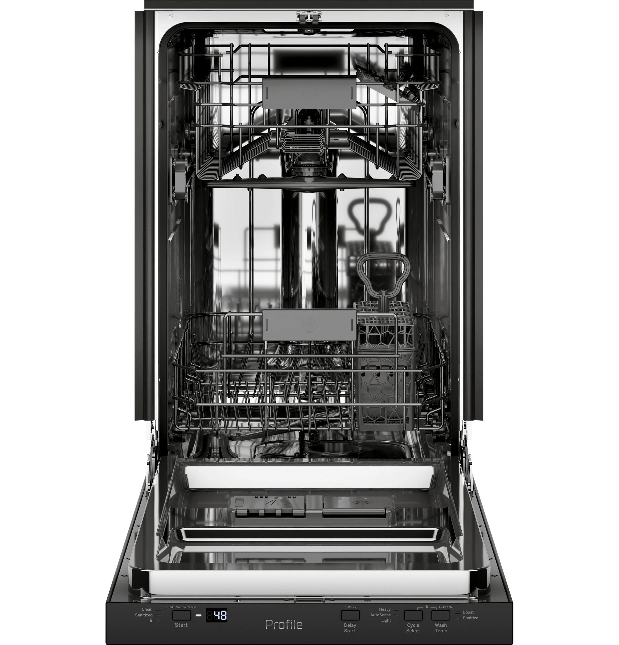 PDT145SGLBB GE Profile™ ENERGY STAR® 18" ADA Compliant Stainless Steel Interior Dishwasher with Sanitize Cycle - Image 4