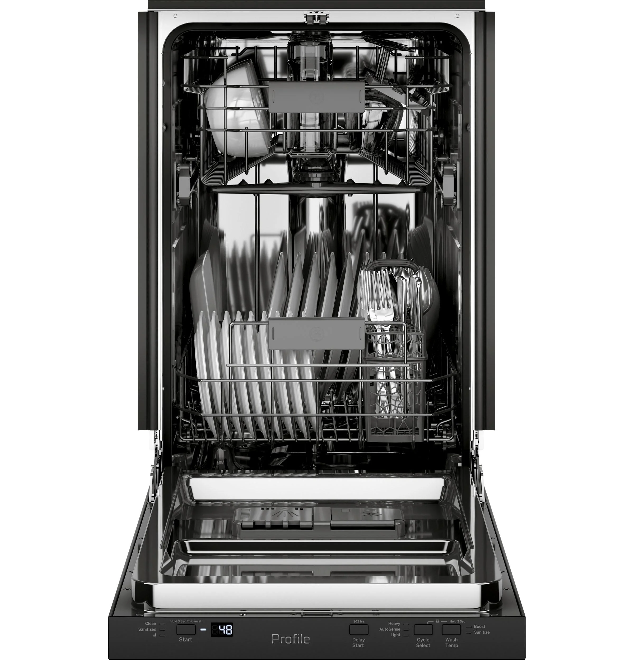 PDT145SGLBB GE Profile™ ENERGY STAR® 18" ADA Compliant Stainless Steel Interior Dishwasher with Sanitize Cycle - Image 5