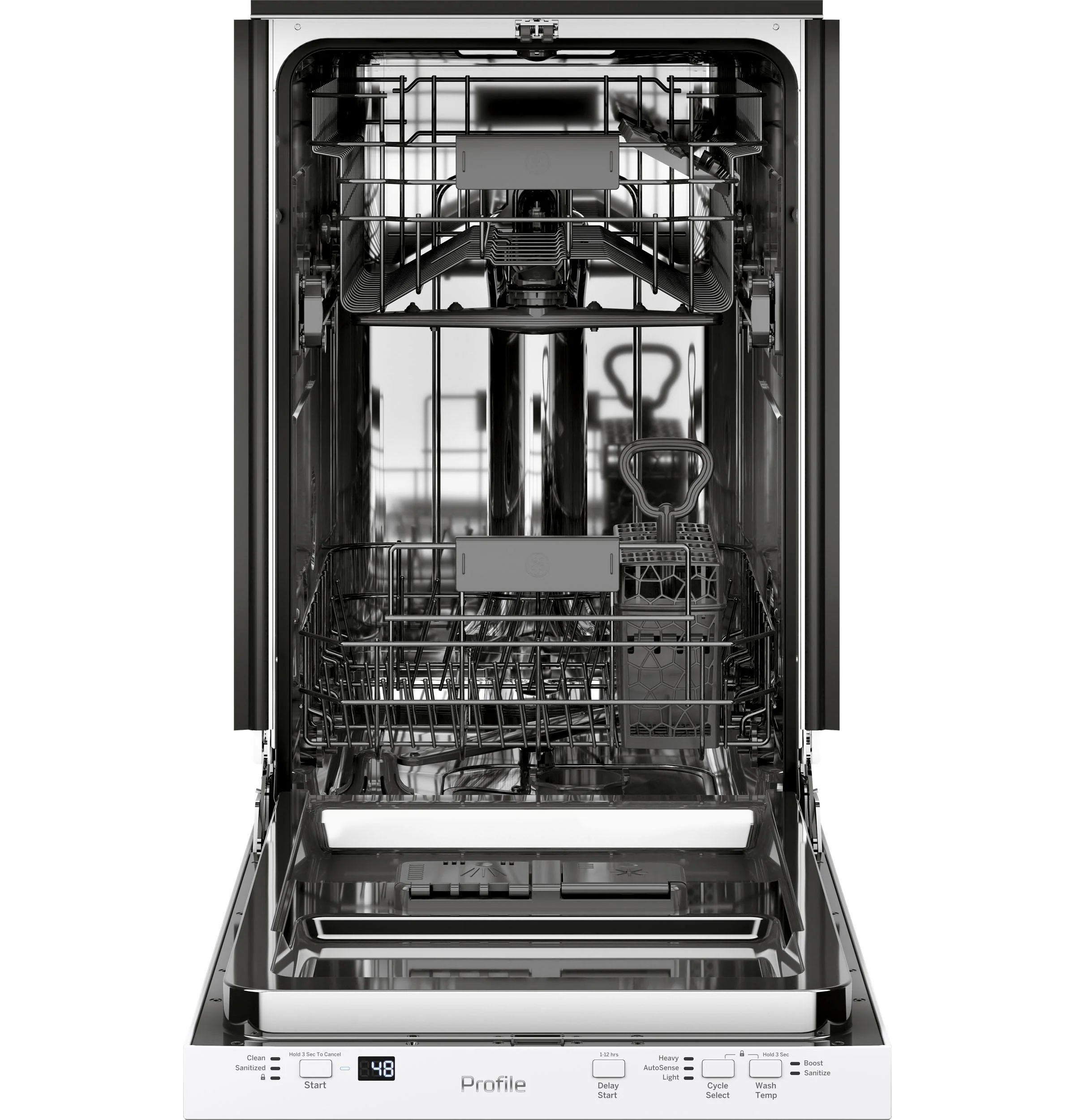 PDT145SGLWW GE Profile™ ENERGY STAR® 18" ADA Compliant Stainless Steel Interior Dishwasher with Sanitize Cycle - Image 10