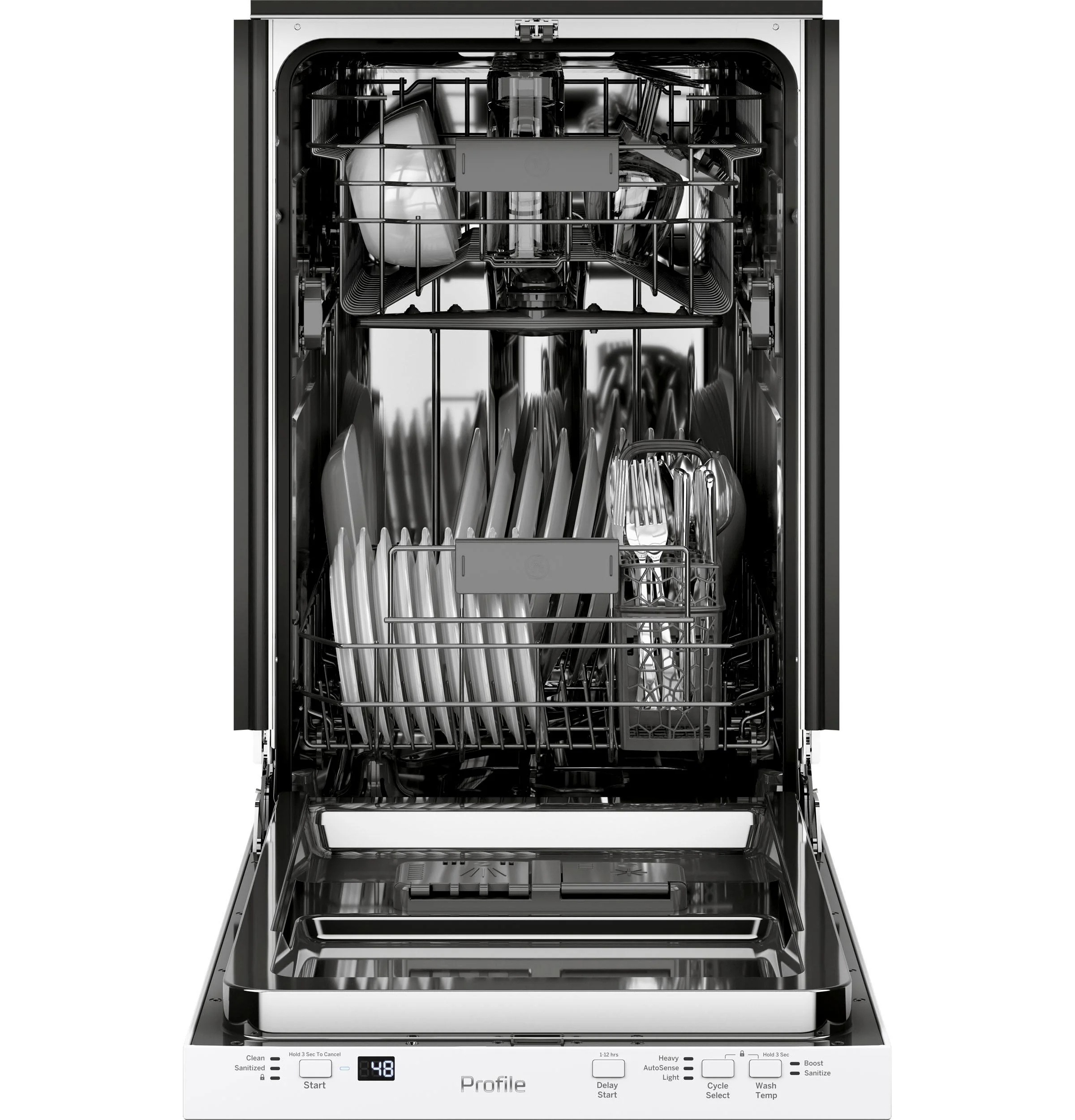 PDT145SGLWW GE Profile™ ENERGY STAR® 18" ADA Compliant Stainless Steel Interior Dishwasher with Sanitize Cycle - Image 11