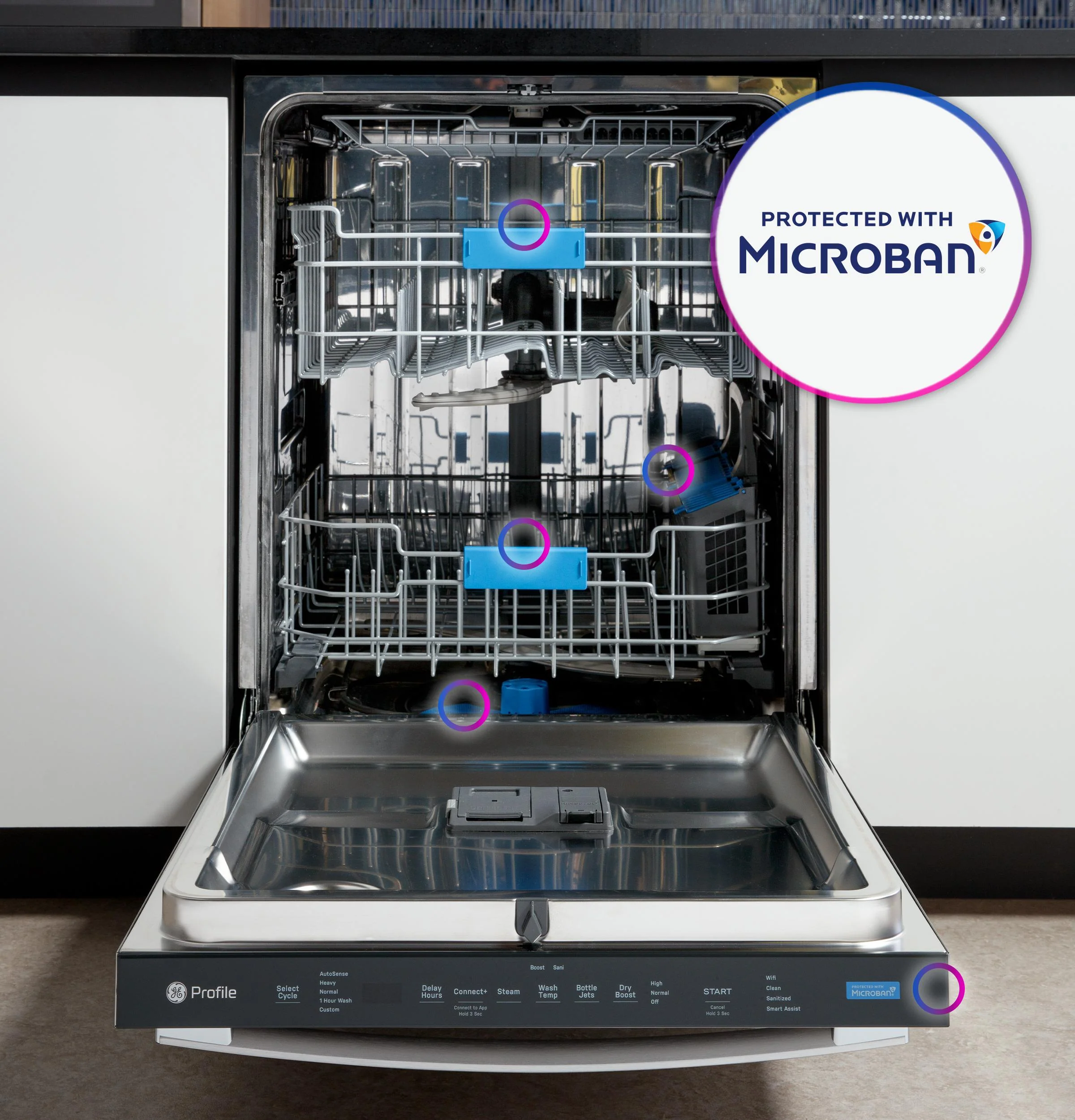 PDT715SYVFS GE Profile™ ENERGY STAR® Fingerprint Resistant Top Control Stainless Interior Dishwasher with Microban™ Antimicrobial Technology - Image 8