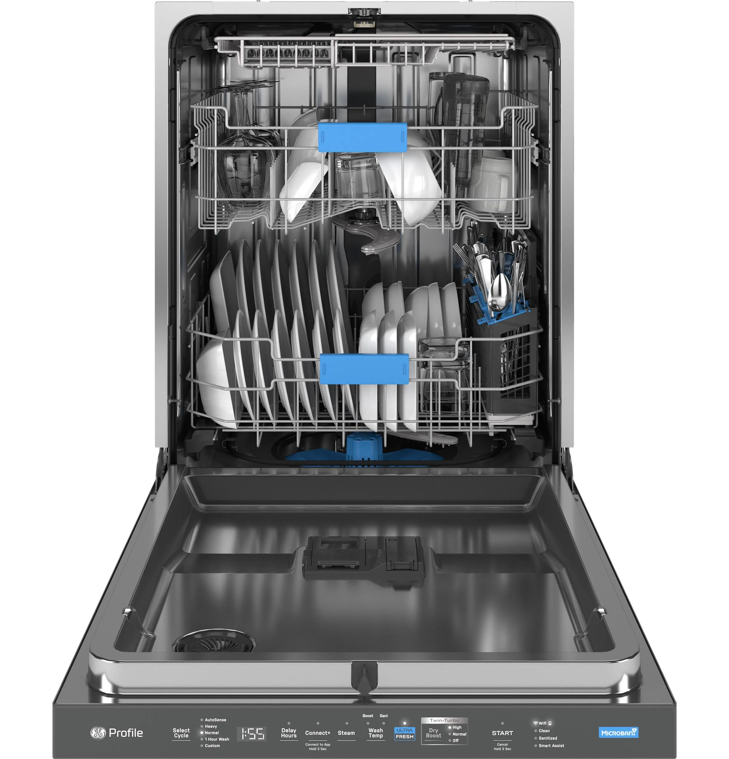 PDT795SYVFS GE Profile™ ENERGY STAR Smart UltraFresh System Dishwasher with Microban™ Antimicrobial Technology with Deep Clean Washing 3rd Rack, 39 dBA - Image 4