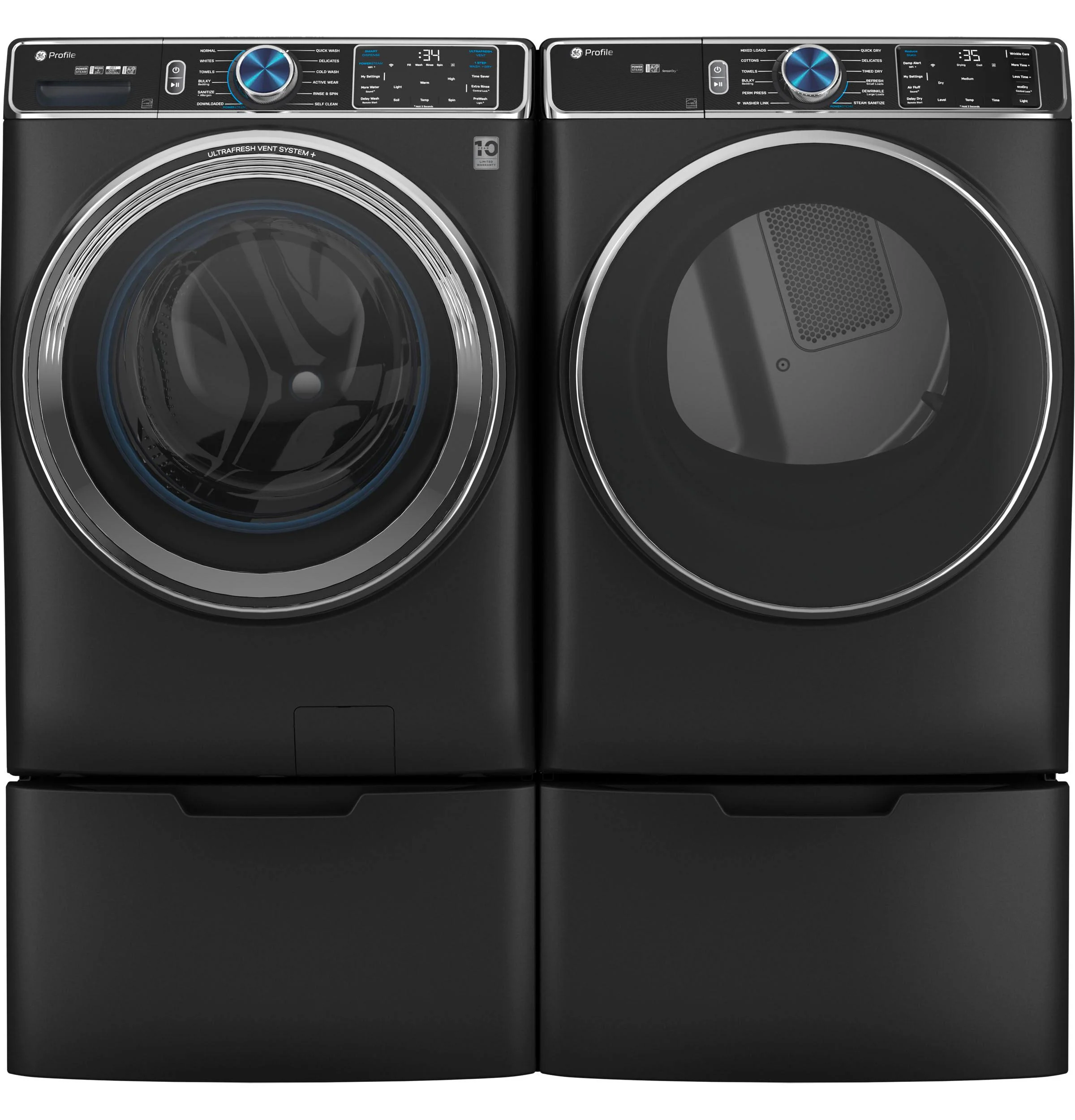 PFD95ESPTDS GE Profile™ ENERGY STAR® 7.8 cu. ft. Capacity Smart Front Load Electric Dryer with Steam and Sanitize Cycle - Image 10