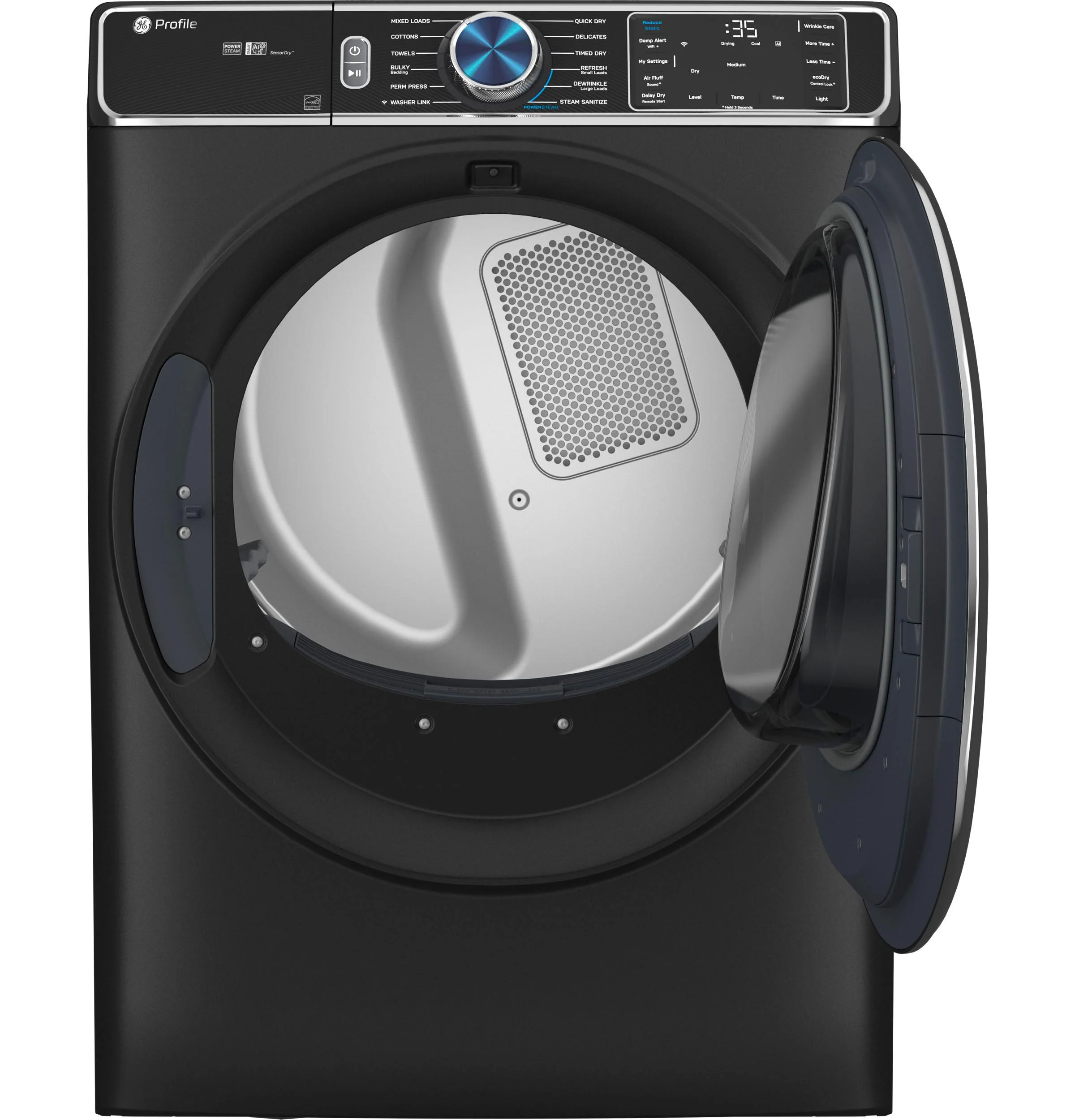 PFD95ESPTDS GE Profile™ ENERGY STAR® 7.8 cu. ft. Capacity Smart Front Load Electric Dryer with Steam and Sanitize Cycle - Image 2