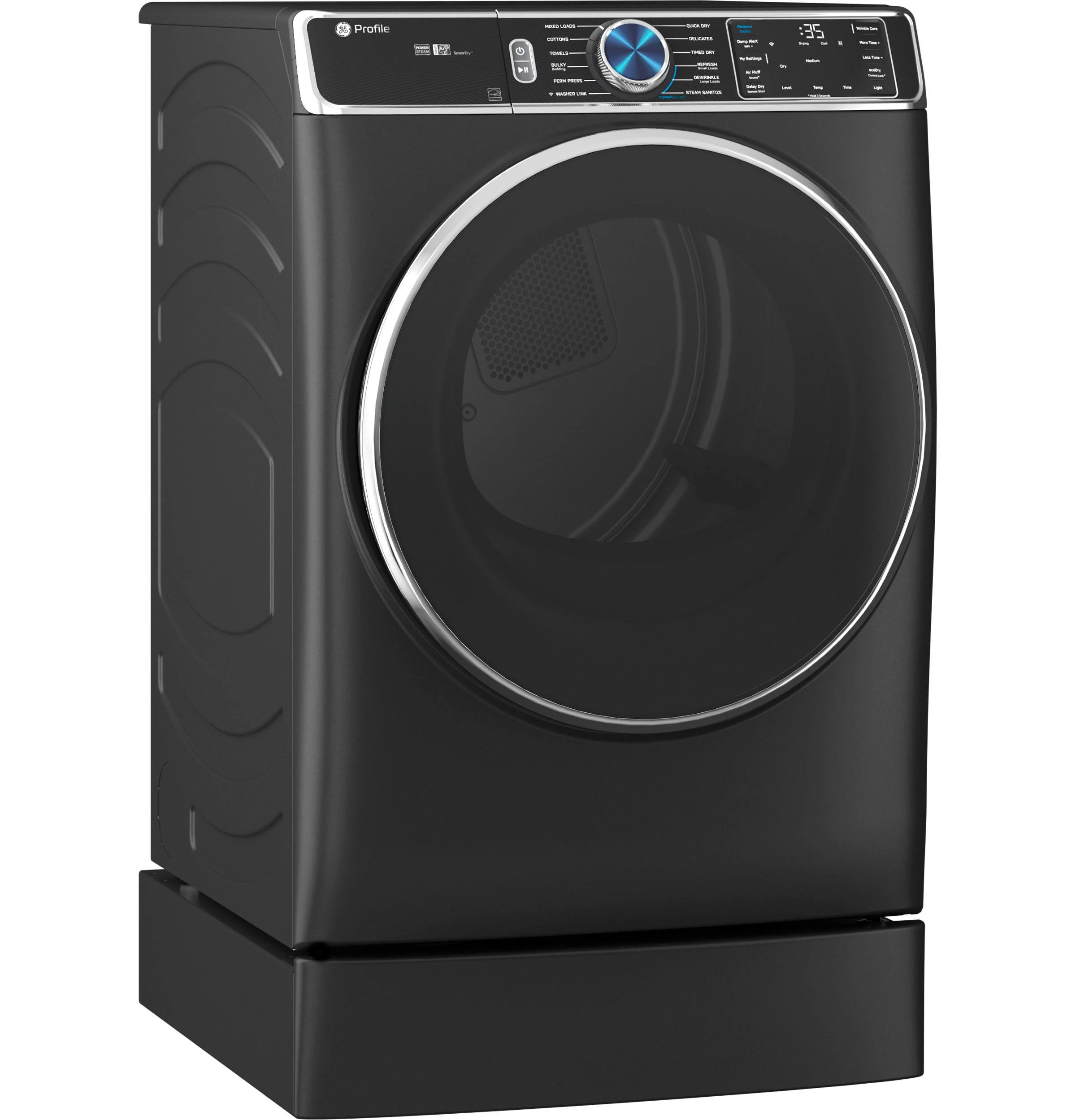PFD95ESPTDS GE Profile™ ENERGY STAR® 7.8 cu. ft. Capacity Smart Front Load Electric Dryer with Steam and Sanitize Cycle - Image 7