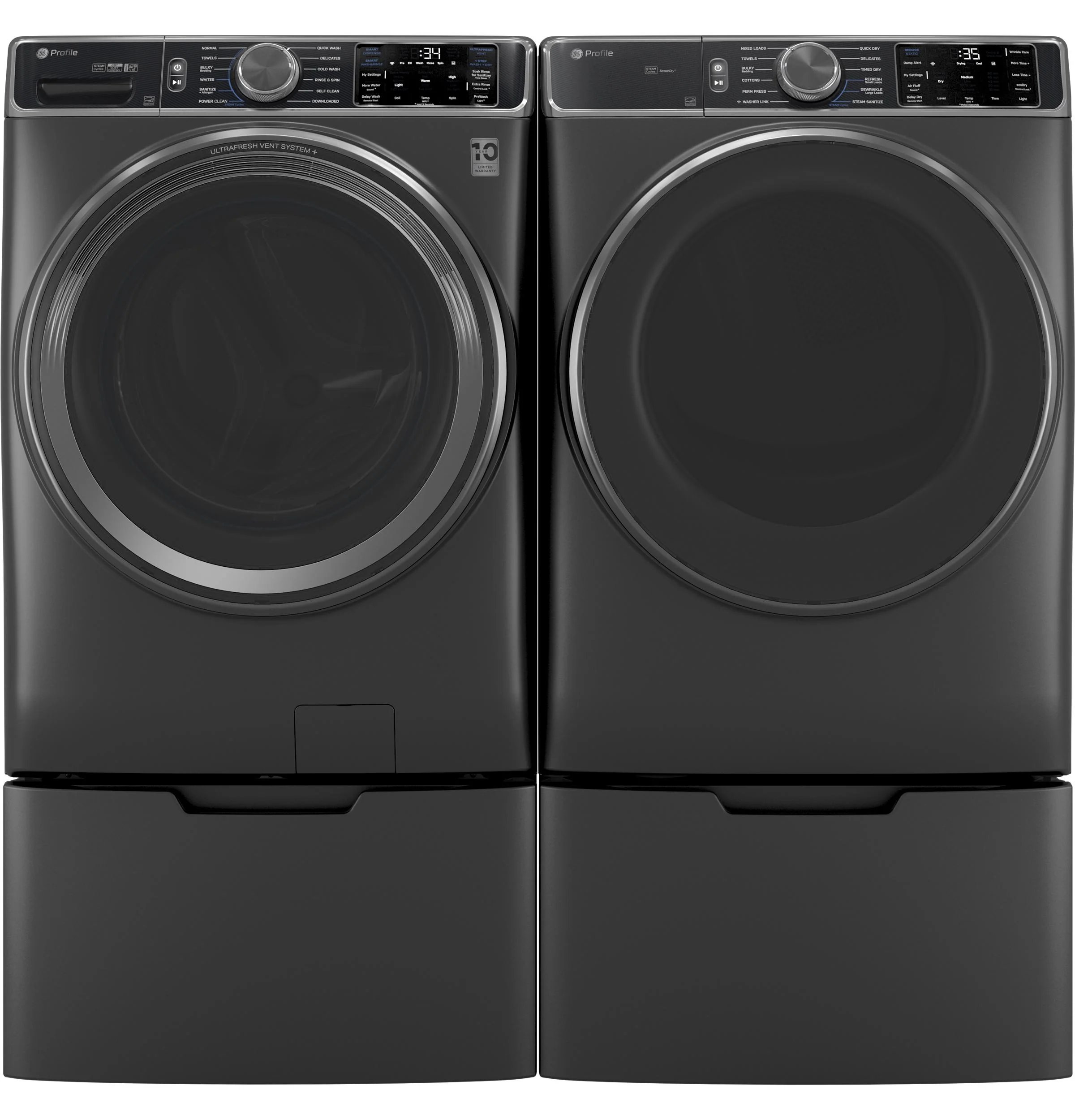 PFD95ESPWDS GE Profile™ ENERGY STAR® 7.8 cu. ft. Capacity Smart Front Load Electric Dryer with Steam and Sanitize Cycle - Image 10