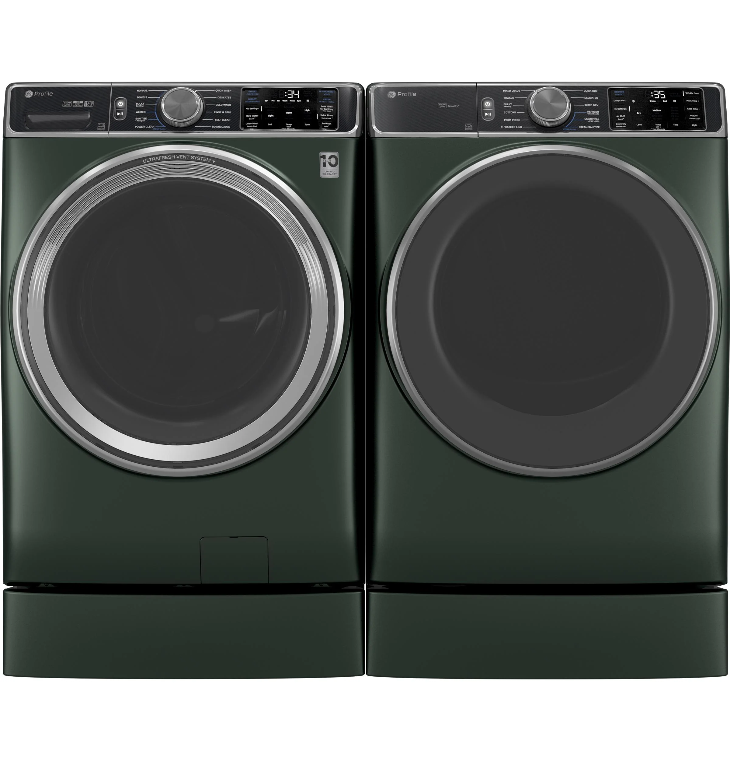 PFD95ESPWGN GE Profile™ ENERGY STAR® 7.8 cu. ft. Capacity Smart Front Load Electric Dryer with Steam and Sanitize Cycle - Image 9