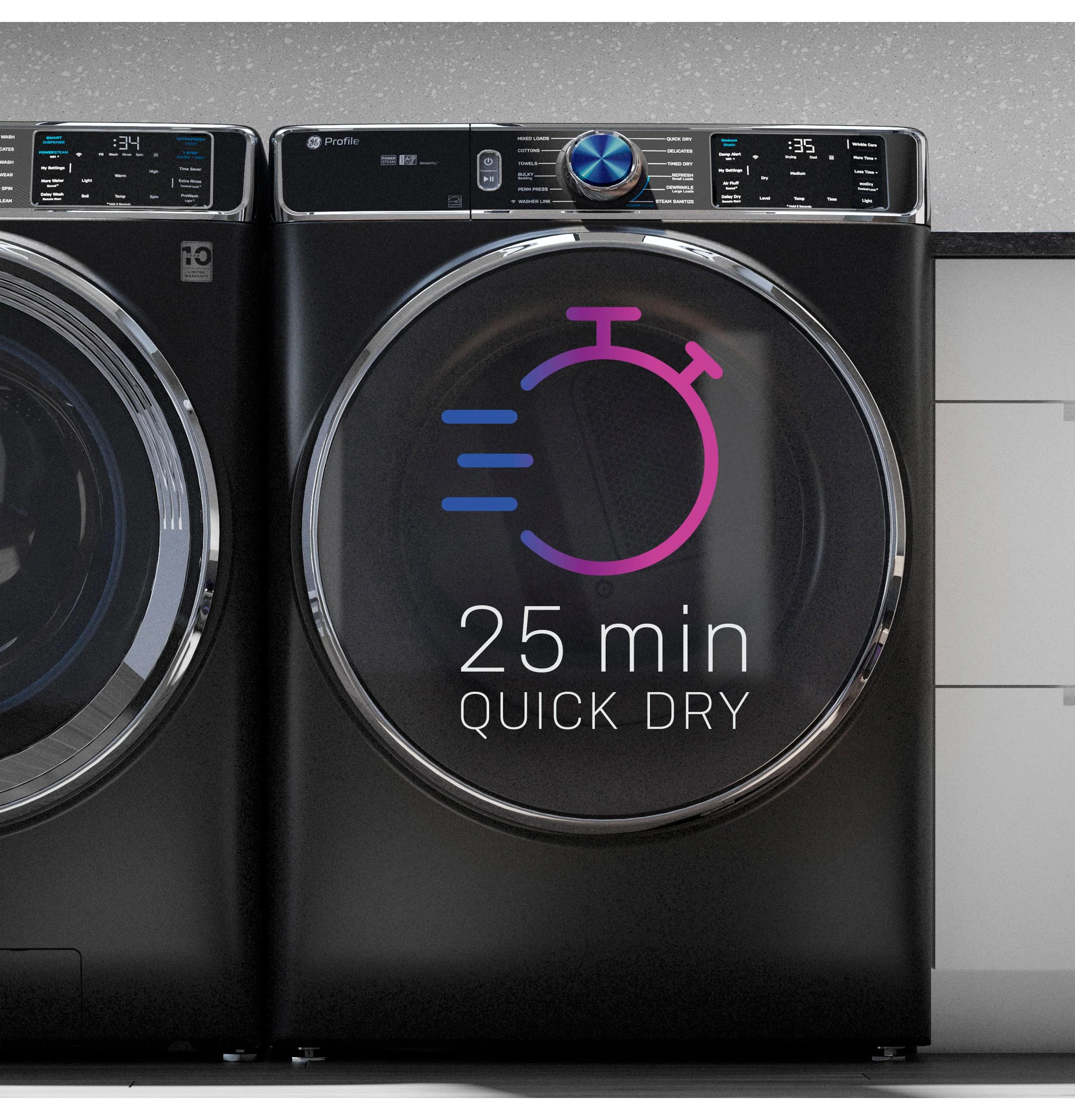 GE Profile™ ENERGY STAR® 7.8 cu. ft. Capacity Smart Front Load Gas Dryer with Steam and Sanitize Cycle - Image 25