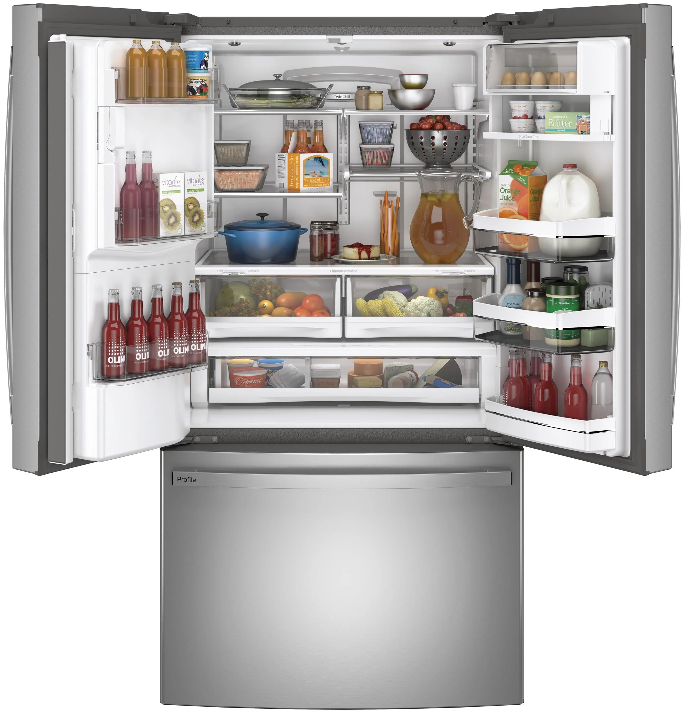 PFE28KYNFS GE Profile™ ENERGY STAR® 27.7 Cu. Ft. Fingerprint Resistant French-Door Refrigerator with Hands-Free AutoFill - Image 2