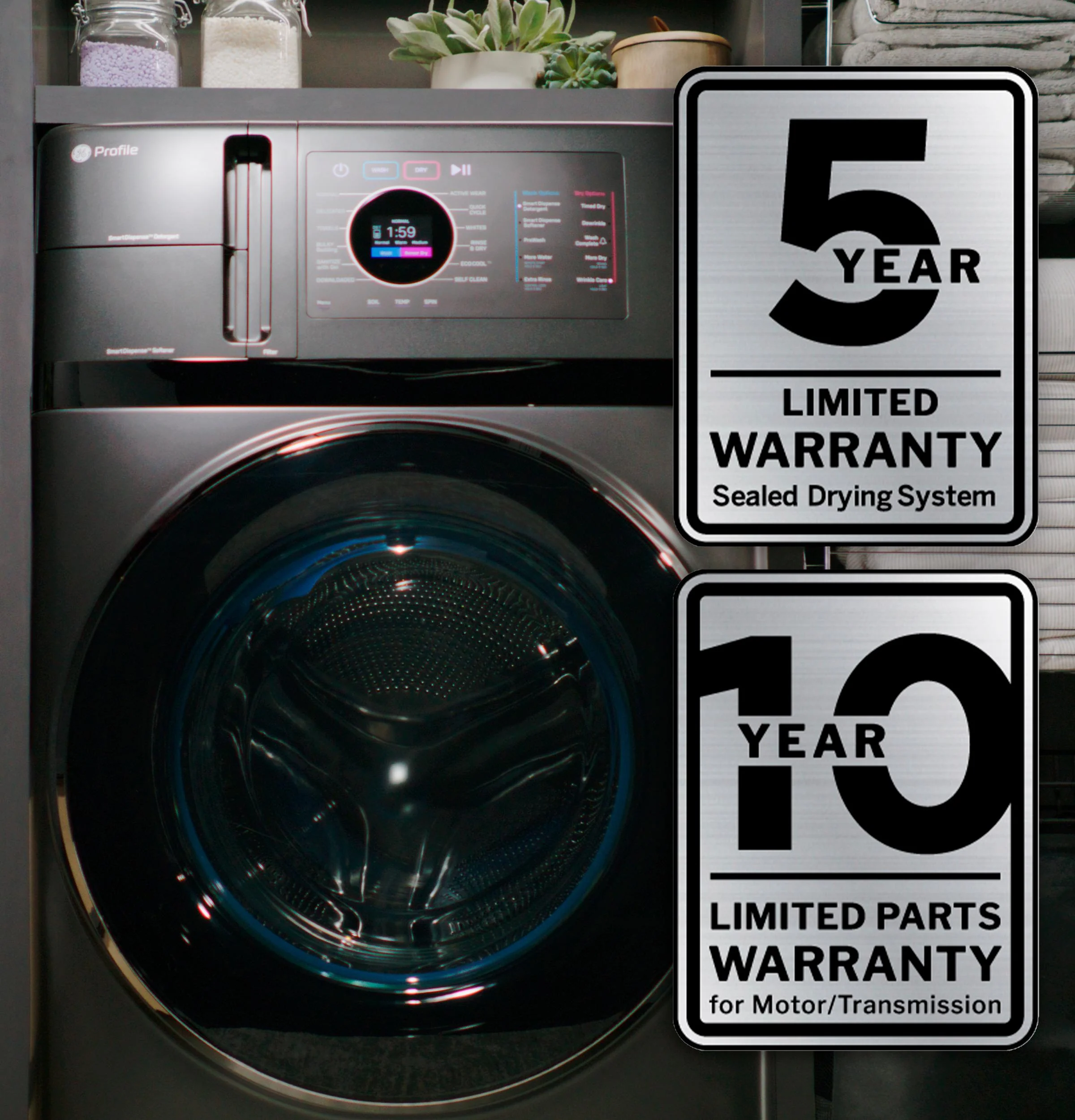 PFQ83HSSWWW GE Profile™ ENERGY STAR® 4.6 cu. ft. Capacity UltraFast Combo with Ventless Inverter Heat Pump Technology Washer/Dryer - Image 16