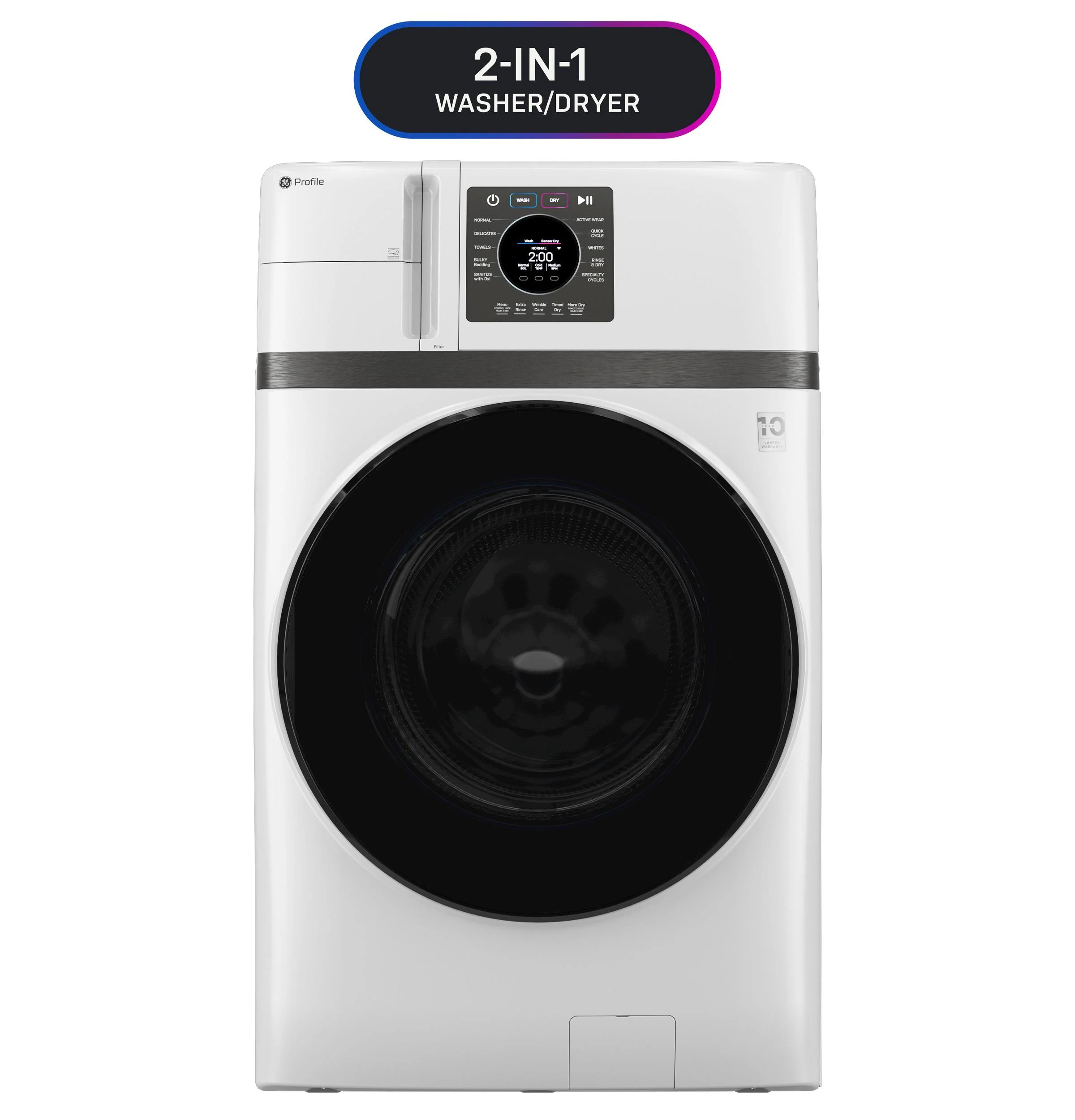 PFQ83HSSWWW GE Profile™ ENERGY STAR® 4.6 cu. ft. Capacity UltraFast Combo with Ventless Inverter Heat Pump Technology Washer/Dryer - Image 8
