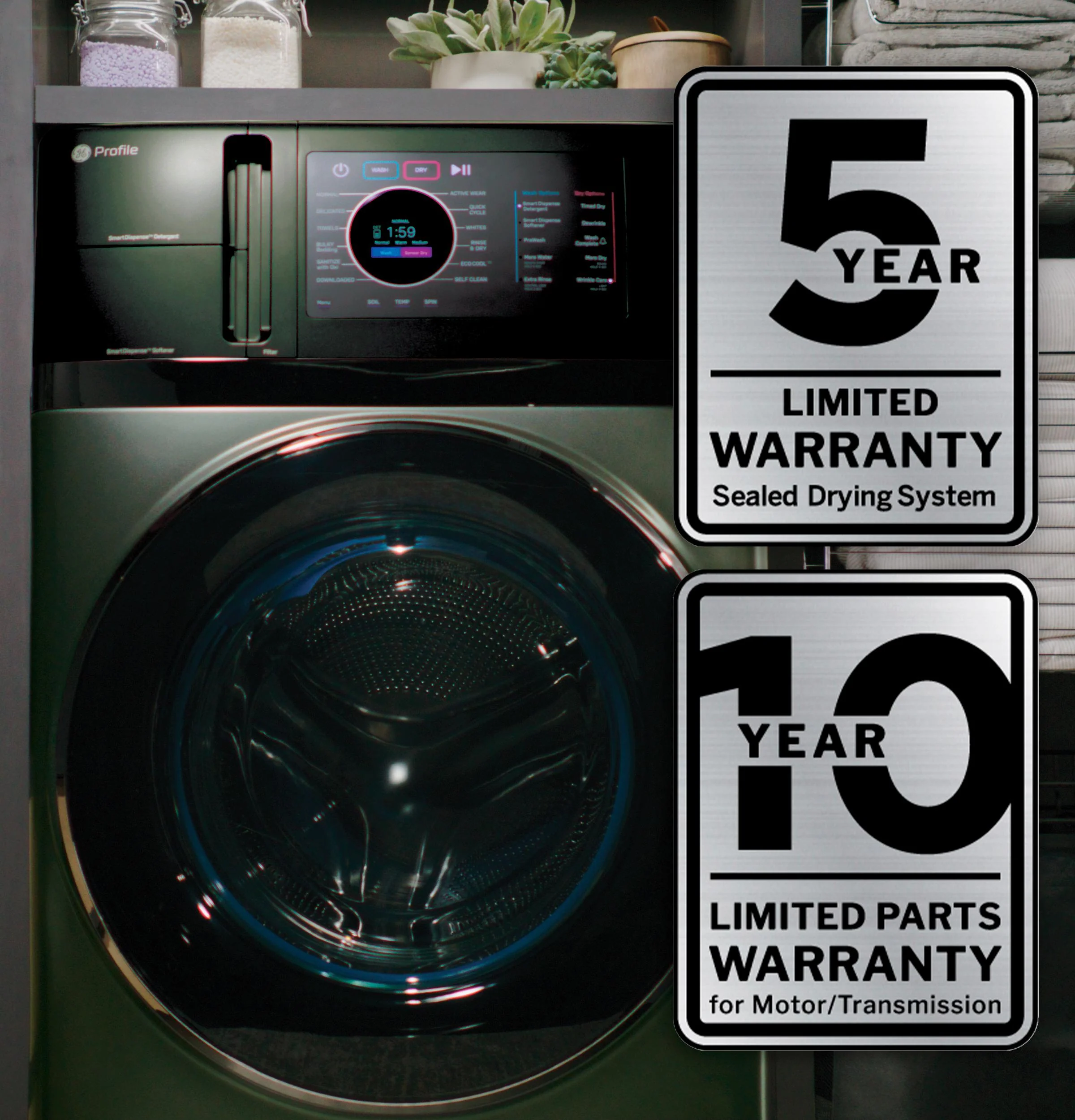 PFQ97HSPVGN GE Profile™ ENERGY STAR® 4.8 cu. ft. Capacity UltraFast Combo with Ventless Inverter Heat Pump Technology Washer/Dryer - Image 19