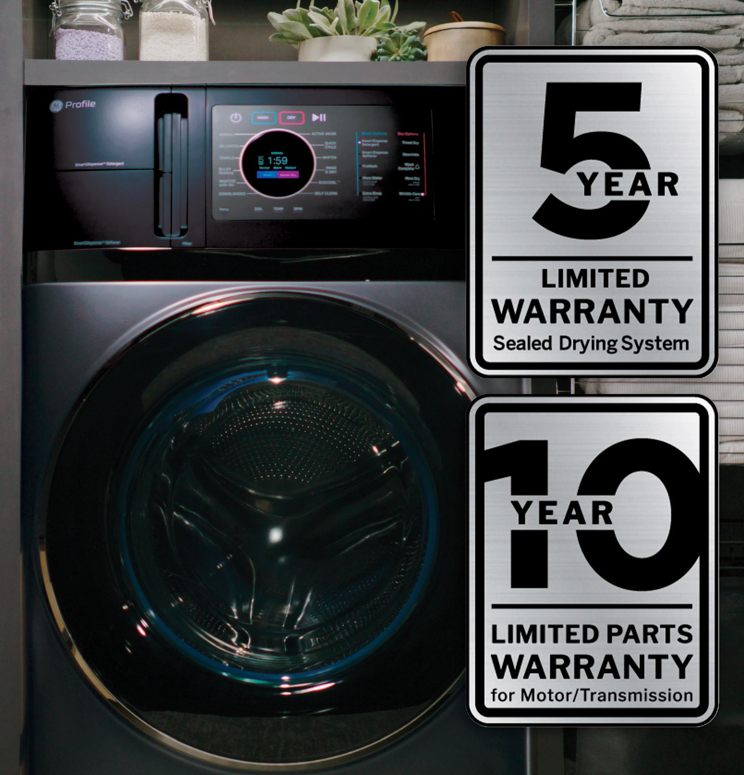 PFQ97HSPVRS GE Profile™ ENERGY STAR® 4.8 cu. ft. Capacity UltraFast Combo with Ventless Inverter Heat Pump Technology Washer/Dryer - Image 19
