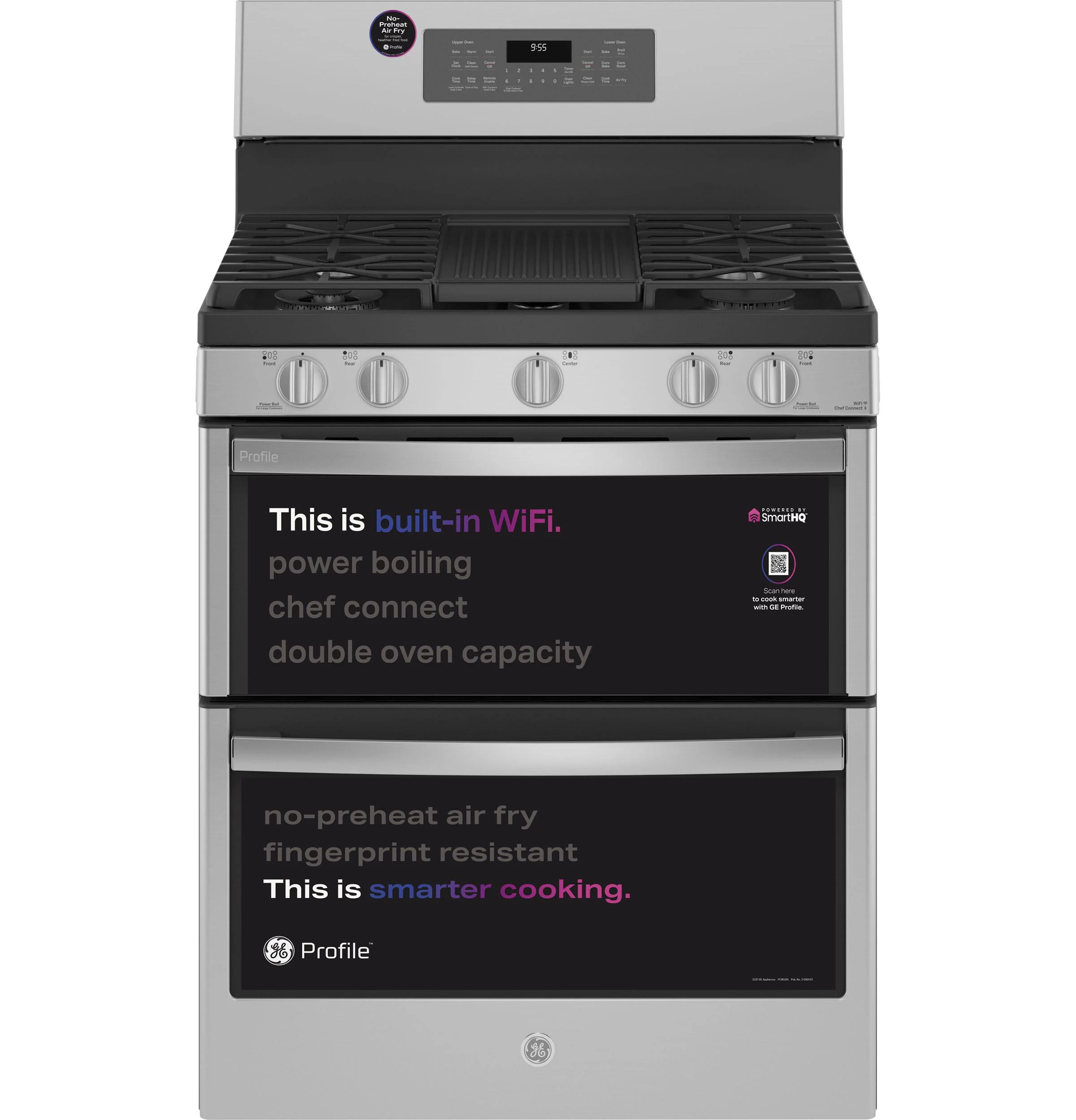 PGB965YPFS GE Profile™ 30" Free-Standing Gas Double Oven Convection Fingerprint Resistant Range with No Preheat Air Fry - Image 13