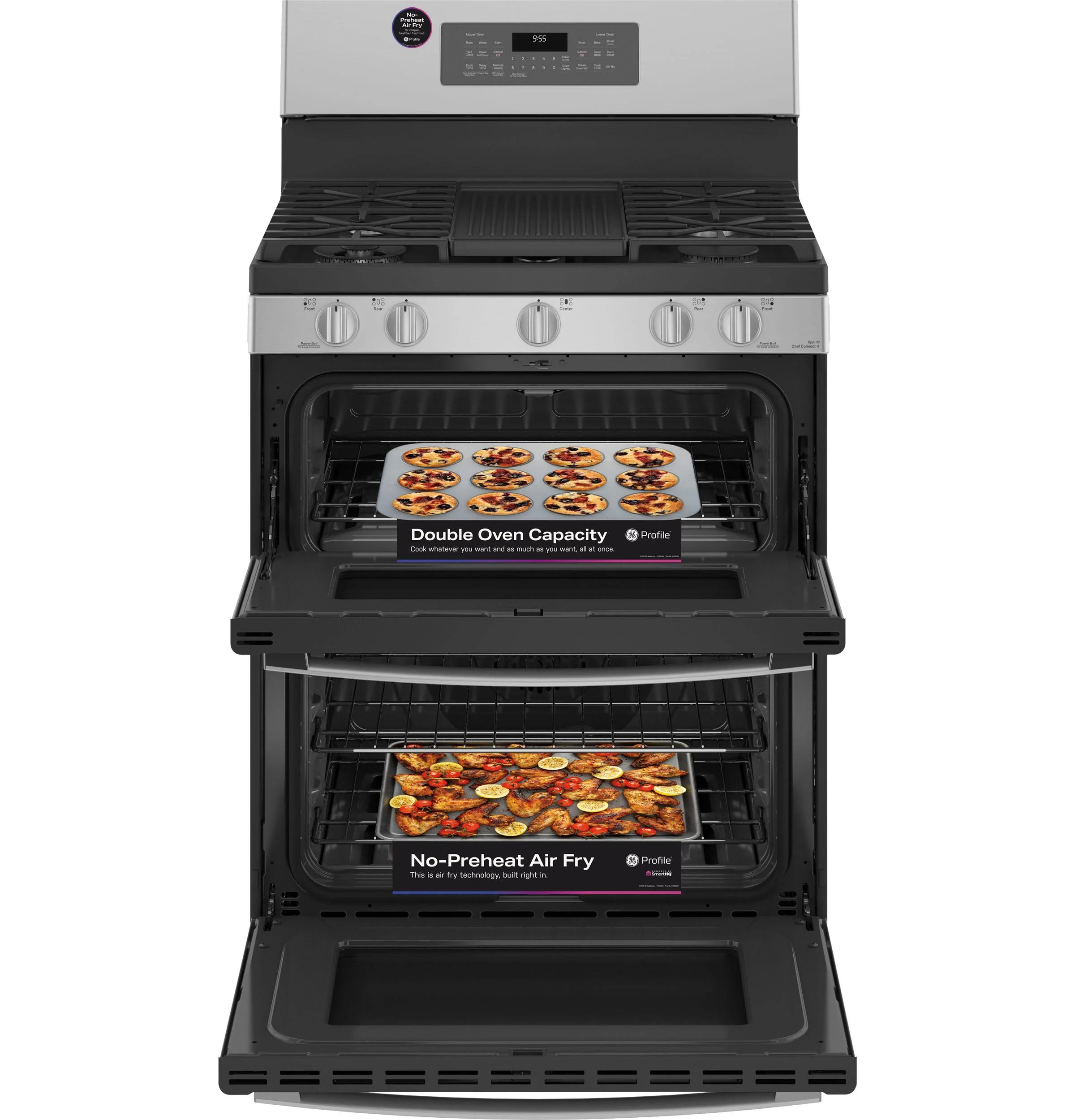 PGB965YPFS GE Profile™ 30" Free-Standing Gas Double Oven Convection Fingerprint Resistant Range with No Preheat Air Fry - Image 28