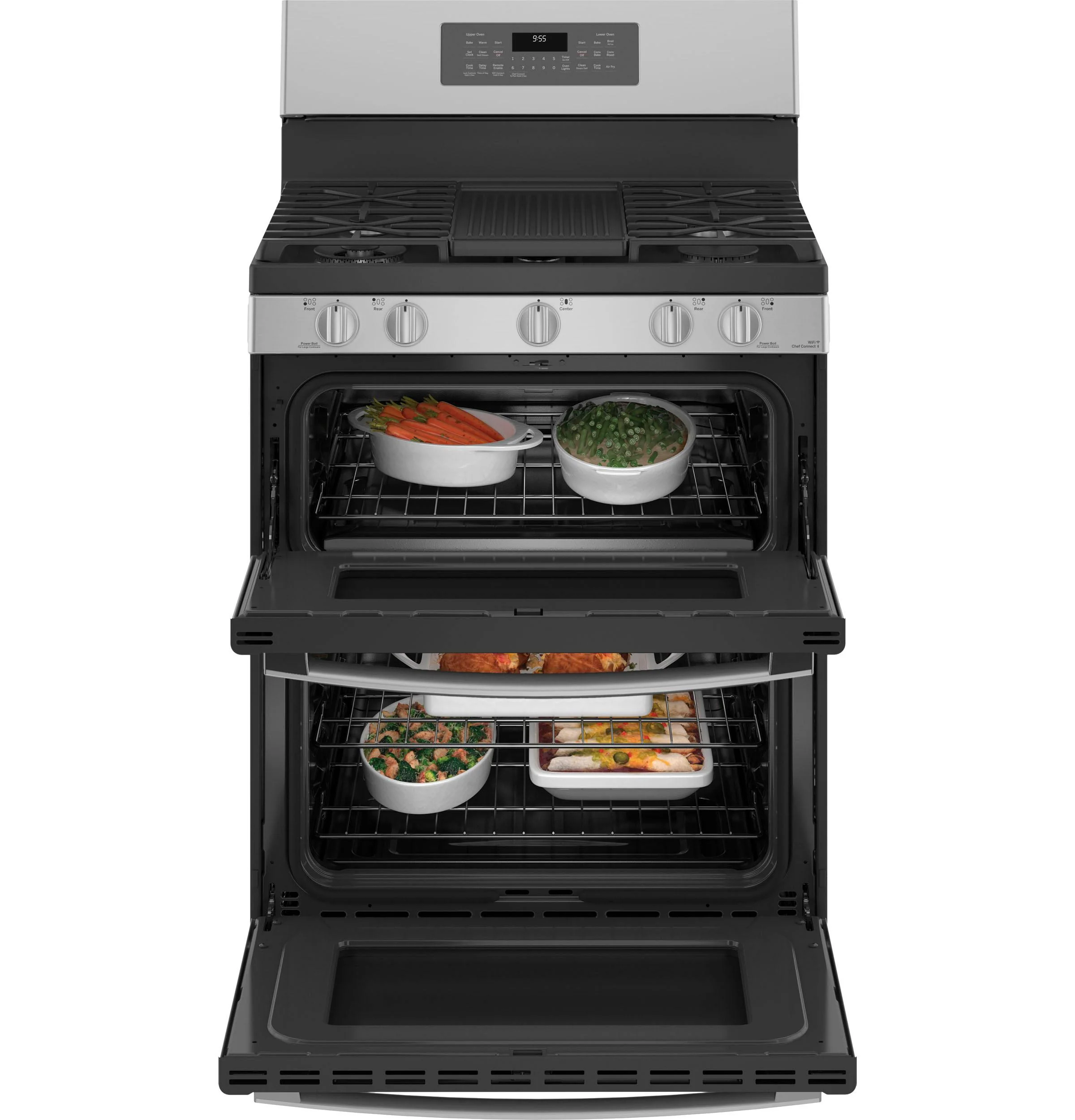 PGB965YPFS GE Profile™ 30" Free-Standing Gas Double Oven Convection Fingerprint Resistant Range with No Preheat Air Fry - Image 3
