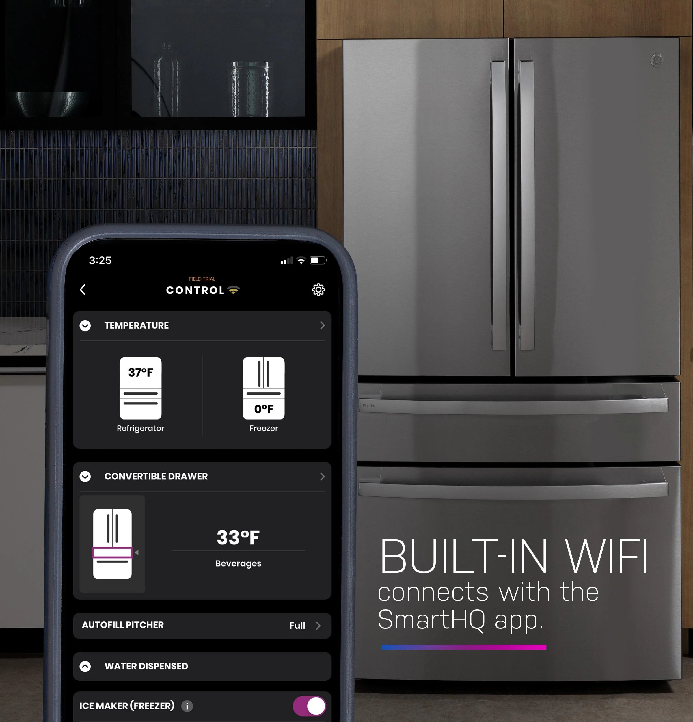 PGD29BYTFS GE Profile™ ENERGY STAR® 29 Cu. Ft. Smart Fingerprint Resistant 4-Door French-Door Refrigerator with Door In Door - Image 11