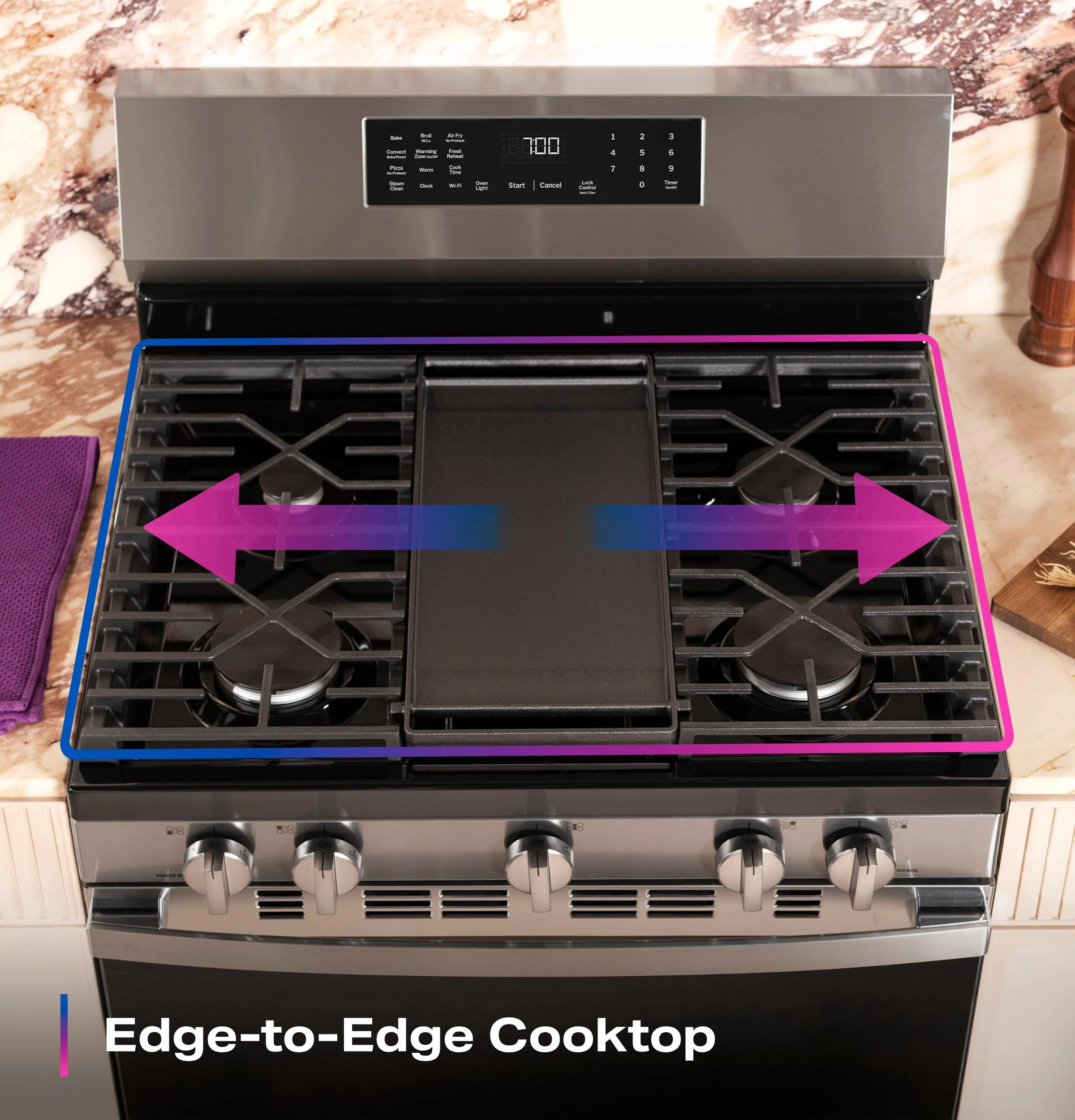 PGF700AYFS GE Profile™ 30" Smart Free-Standing Gas Convection Range with No Preheat Air Fry and EasyWash™ Oven Tray - Image 20