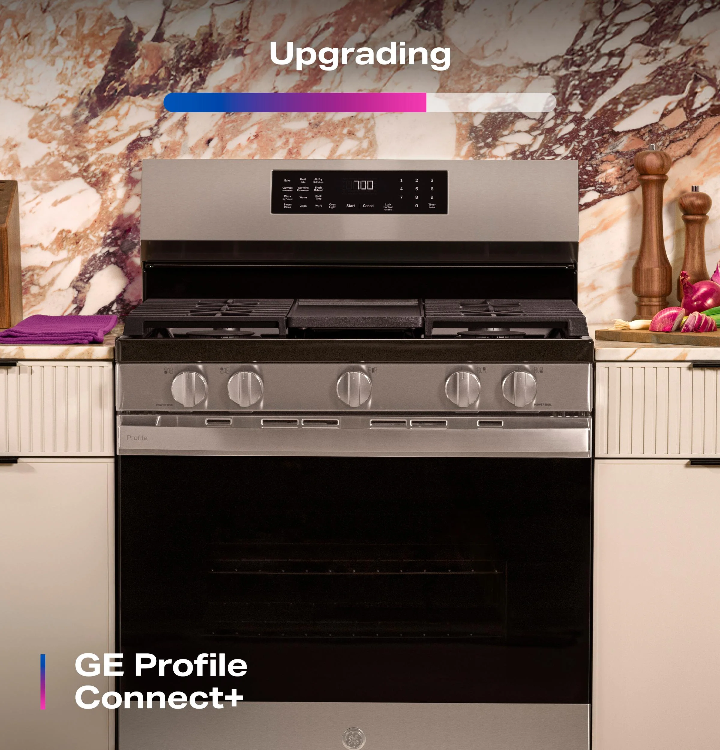 PGF700AYFS GE Profile™ 30" Smart Free-Standing Gas Convection Range with No Preheat Air Fry and EasyWash™ Oven Tray - Image 21