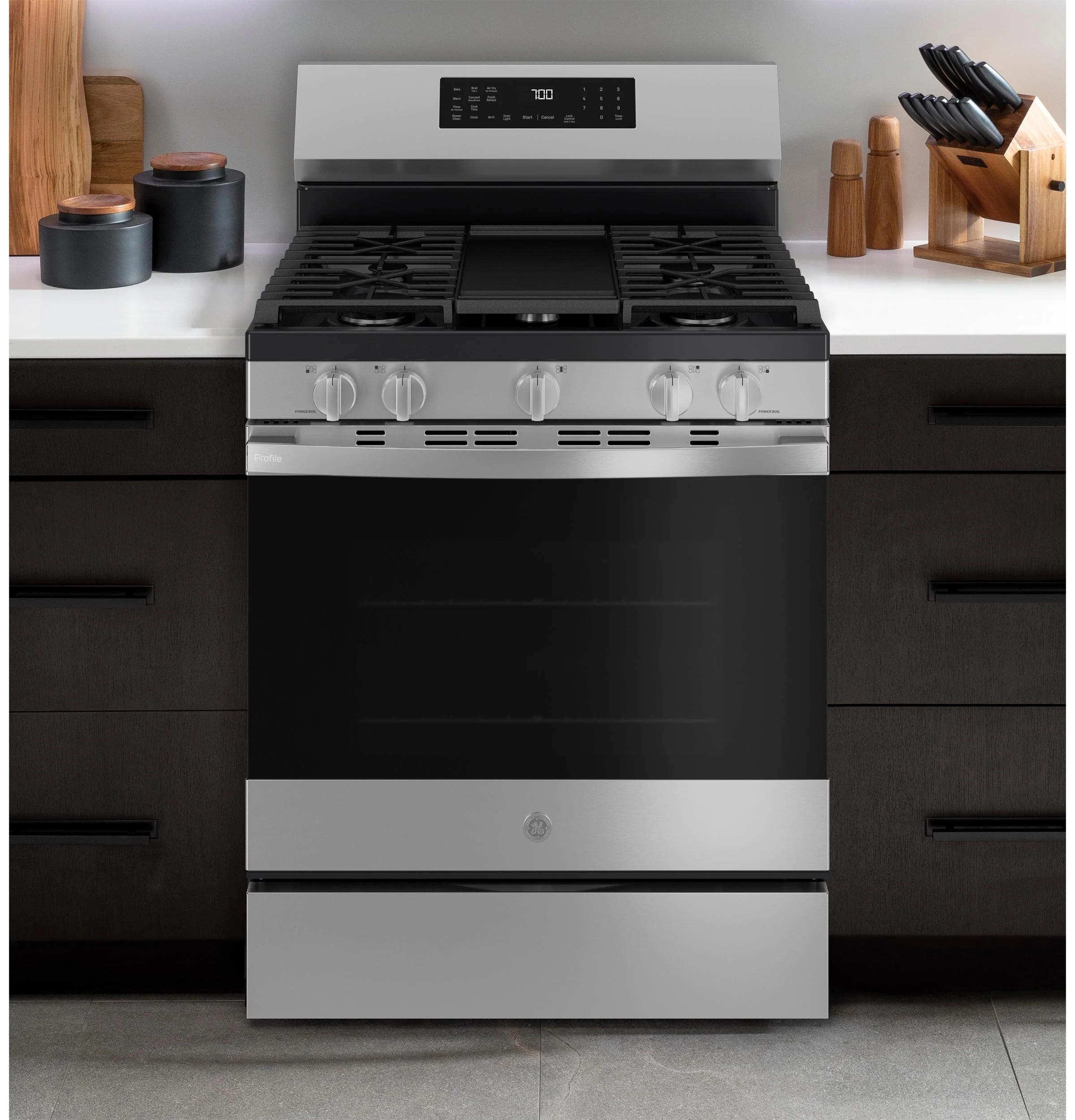 PGF700AYFS GE Profile™ 30" Smart Free-Standing Gas Convection Range with No Preheat Air Fry and EasyWash™ Oven Tray - Image 24