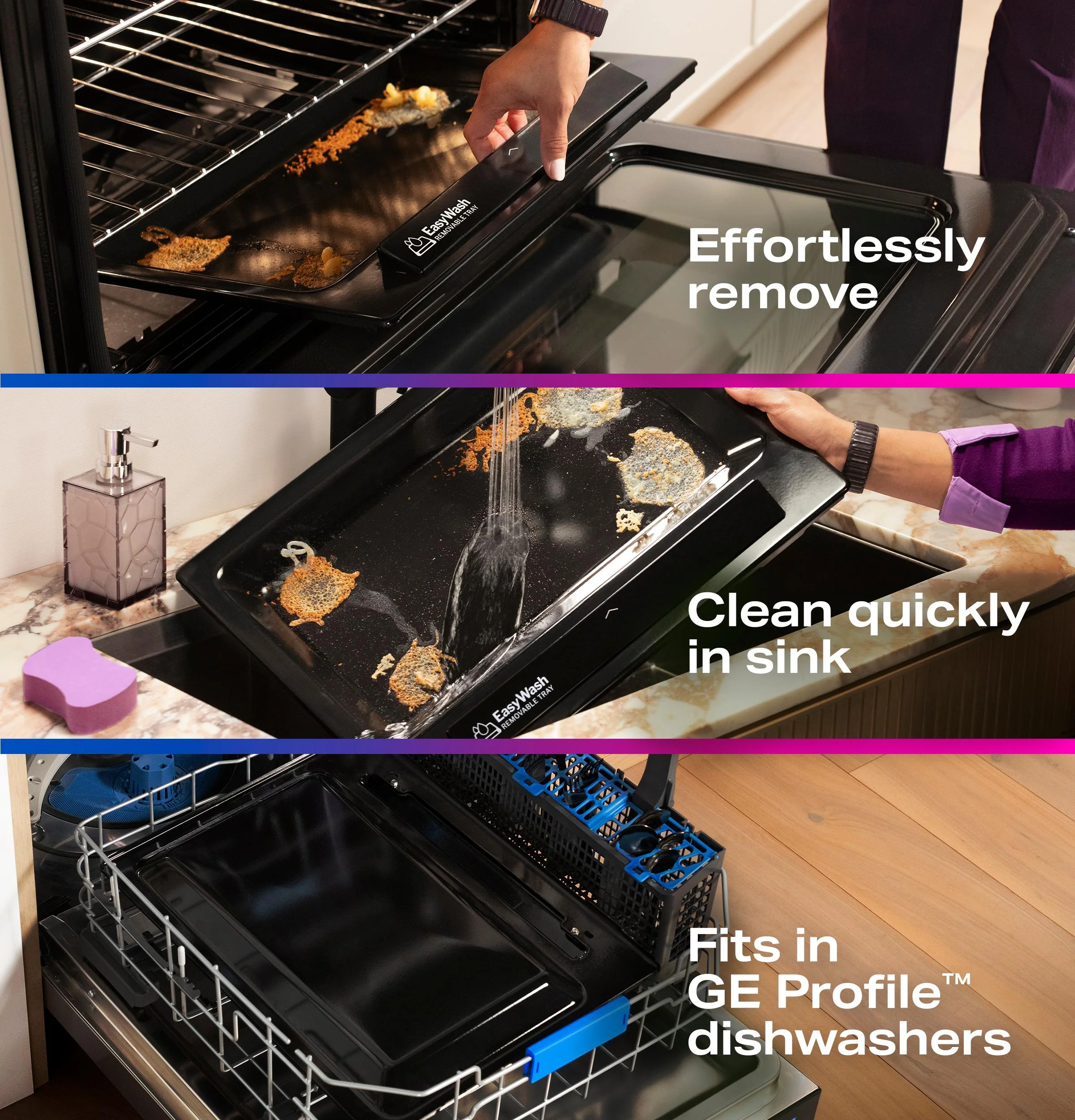 PGF700AYFS GE Profile™ 30" Smart Free-Standing Gas Convection Range with No Preheat Air Fry and EasyWash™ Oven Tray - Image 6