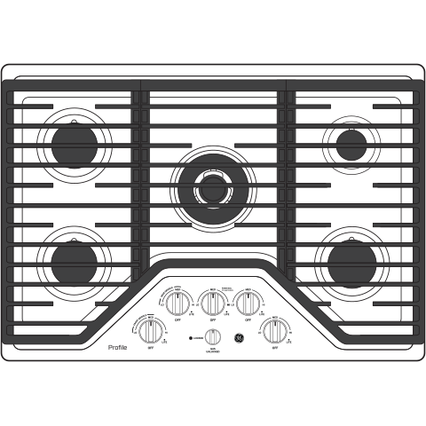PGP9030SLSS GE Profile™ 30" Built-In Tri-Ring Gas Cooktop with 5 Burners and Included Extra-Large Integrated Griddle - Image 13