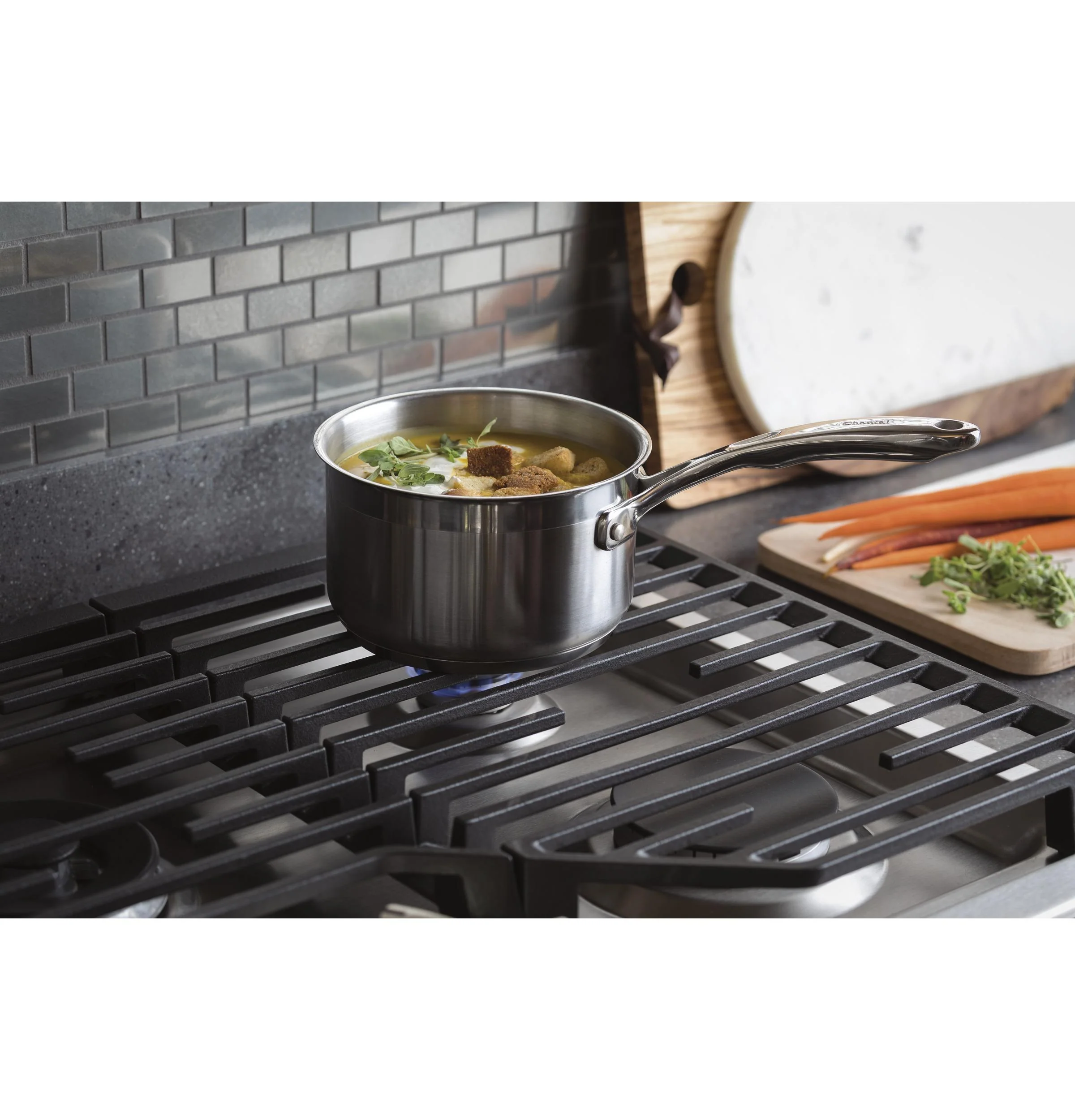 PGP9030SLSS GE Profile™ 30" Built-In Tri-Ring Gas Cooktop with 5 Burners and Included Extra-Large Integrated Griddle - Image 4