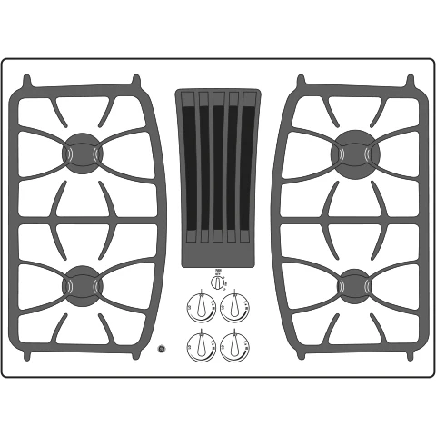 PGP9830DRBB GE Profile™ 30" Built-In Gas Downdraft Cooktop - Image 10