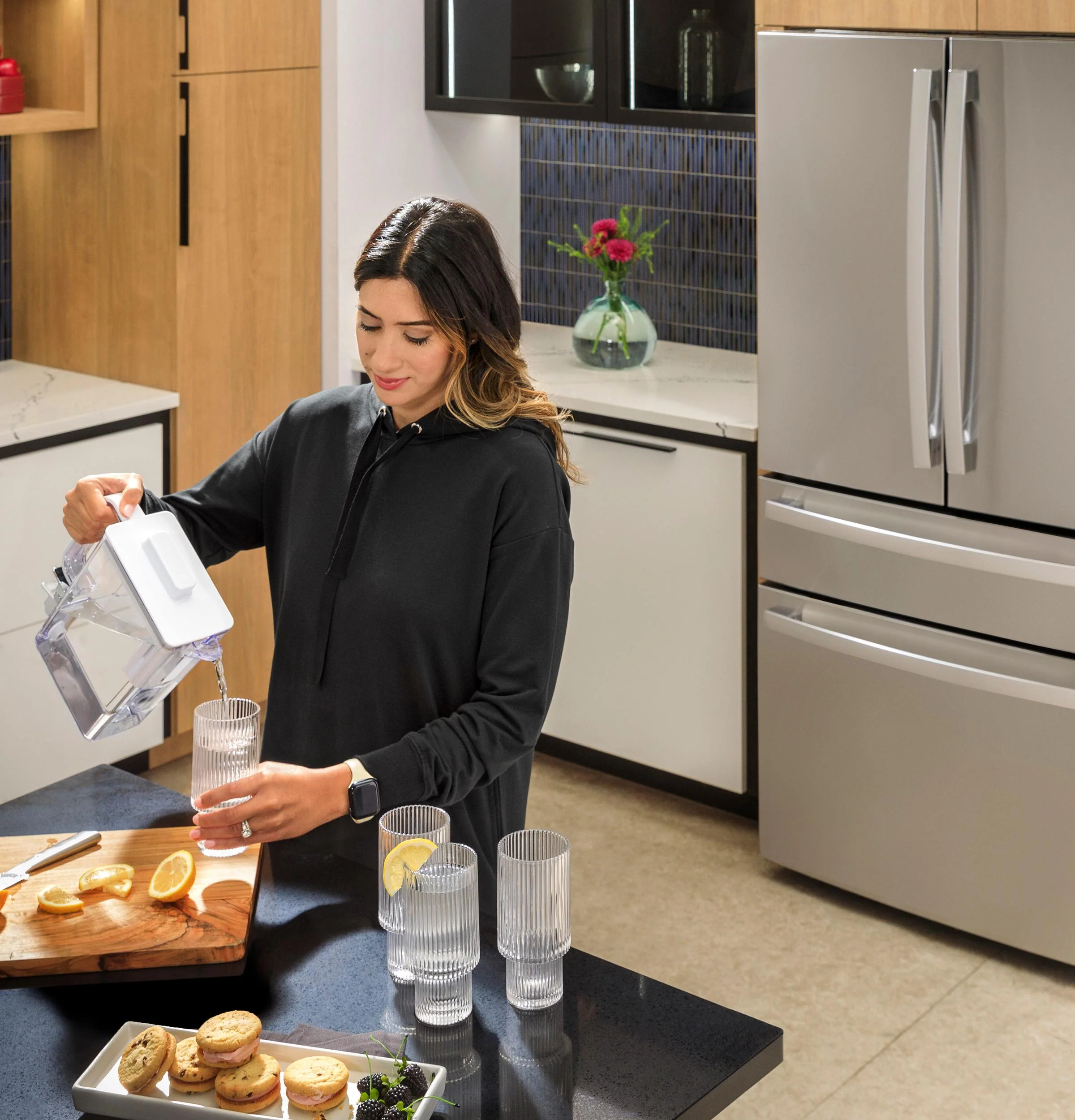 PHD23BYWFS GE Profile™ ENERGY STAR® 22.9 Cu. Ft. Counter-Depth Quad-Door Refrigerator with Dual-Dispense AutoFill Pitcher and Door in Door - Image 18