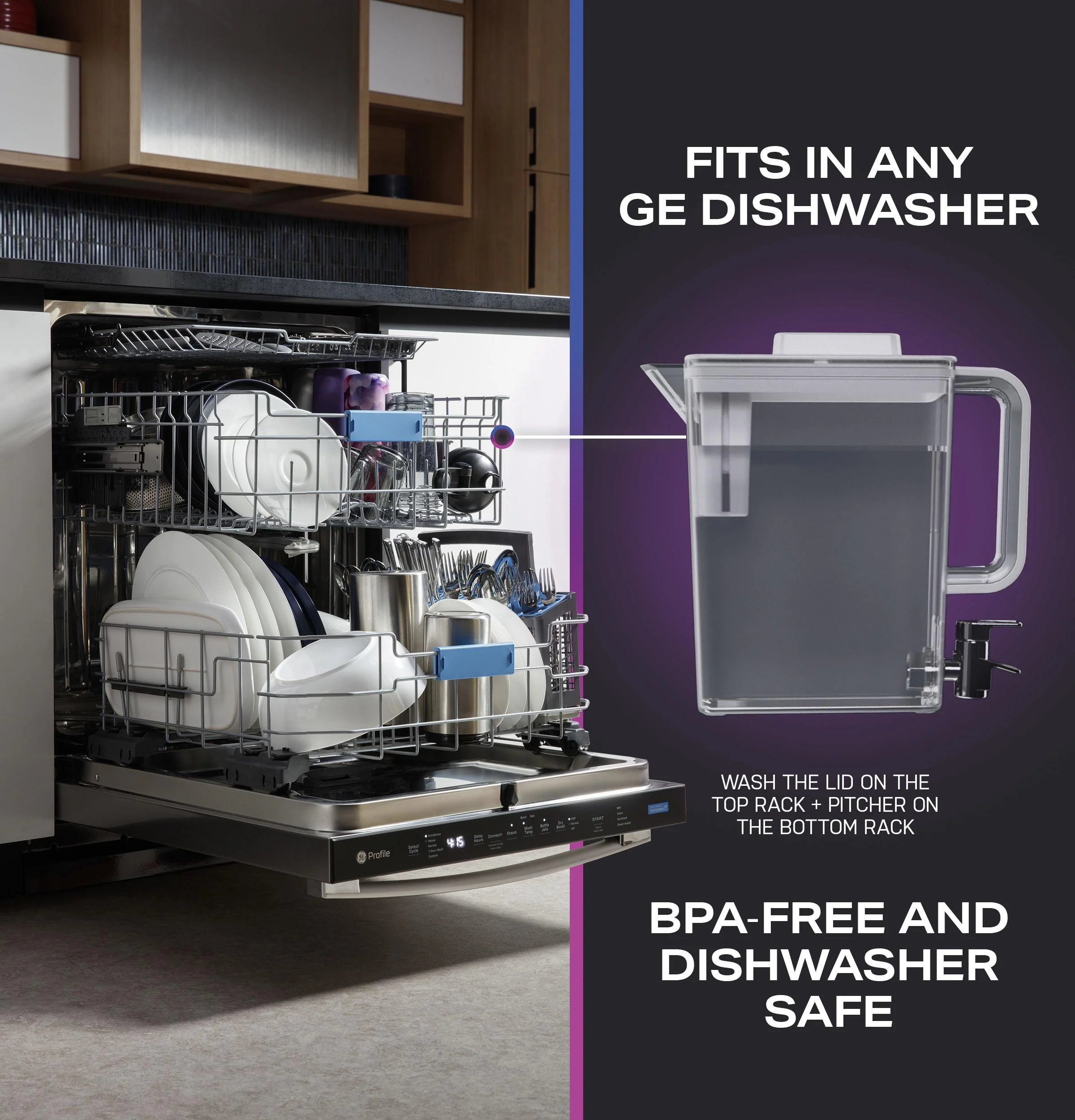 PHD23BYWFS GE Profile™ ENERGY STAR® 22.9 Cu. Ft. Counter-Depth Quad-Door Refrigerator with Dual-Dispense AutoFill Pitcher and Door in Door - Image 20
