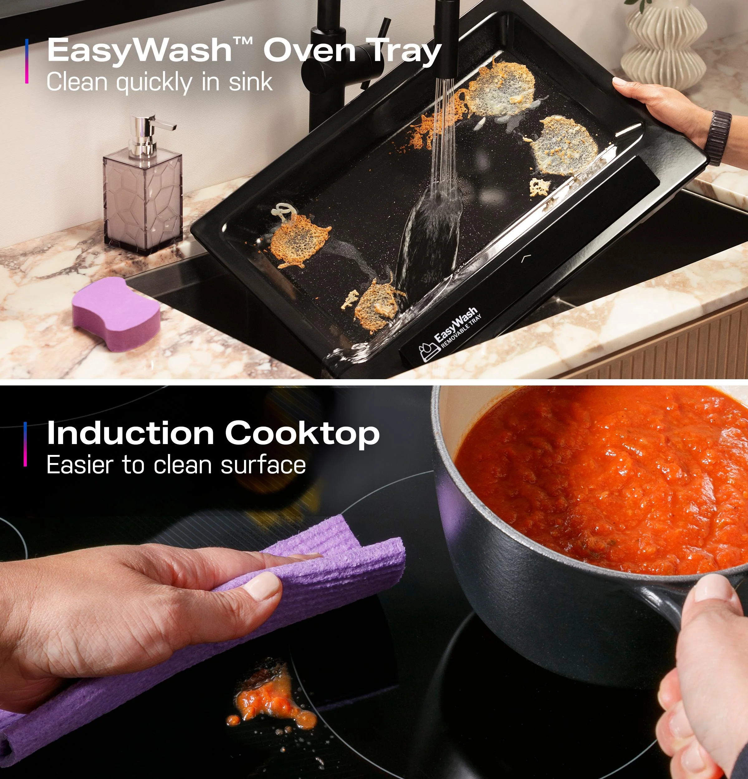 PHS700AYFS GE Profile™ ENERGY STAR® 30" Smart Slide-In Induction and Convection Range with No Preheat Air Fry and EasyWash™ Oven Tray - Image 9