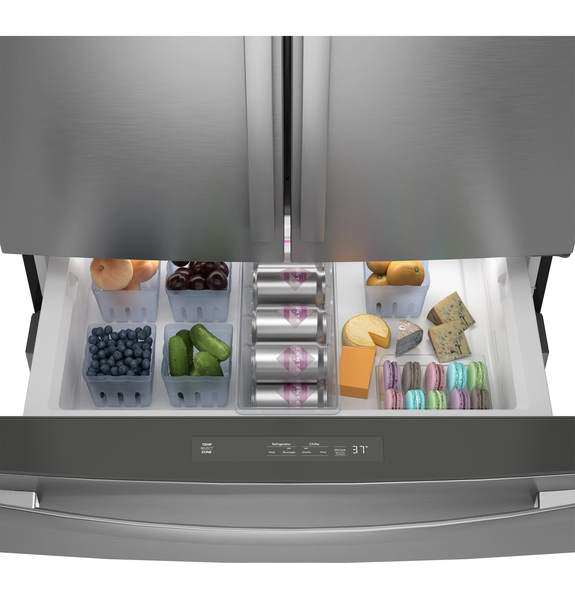PJD23BYWFS GE Profile™ ENERGY STAR® 23.3 Cu. Ft. Smart Counter-Depth Fingerprint Resistant 4-Door French-Door Refrigerator with Door In Door - Image 7