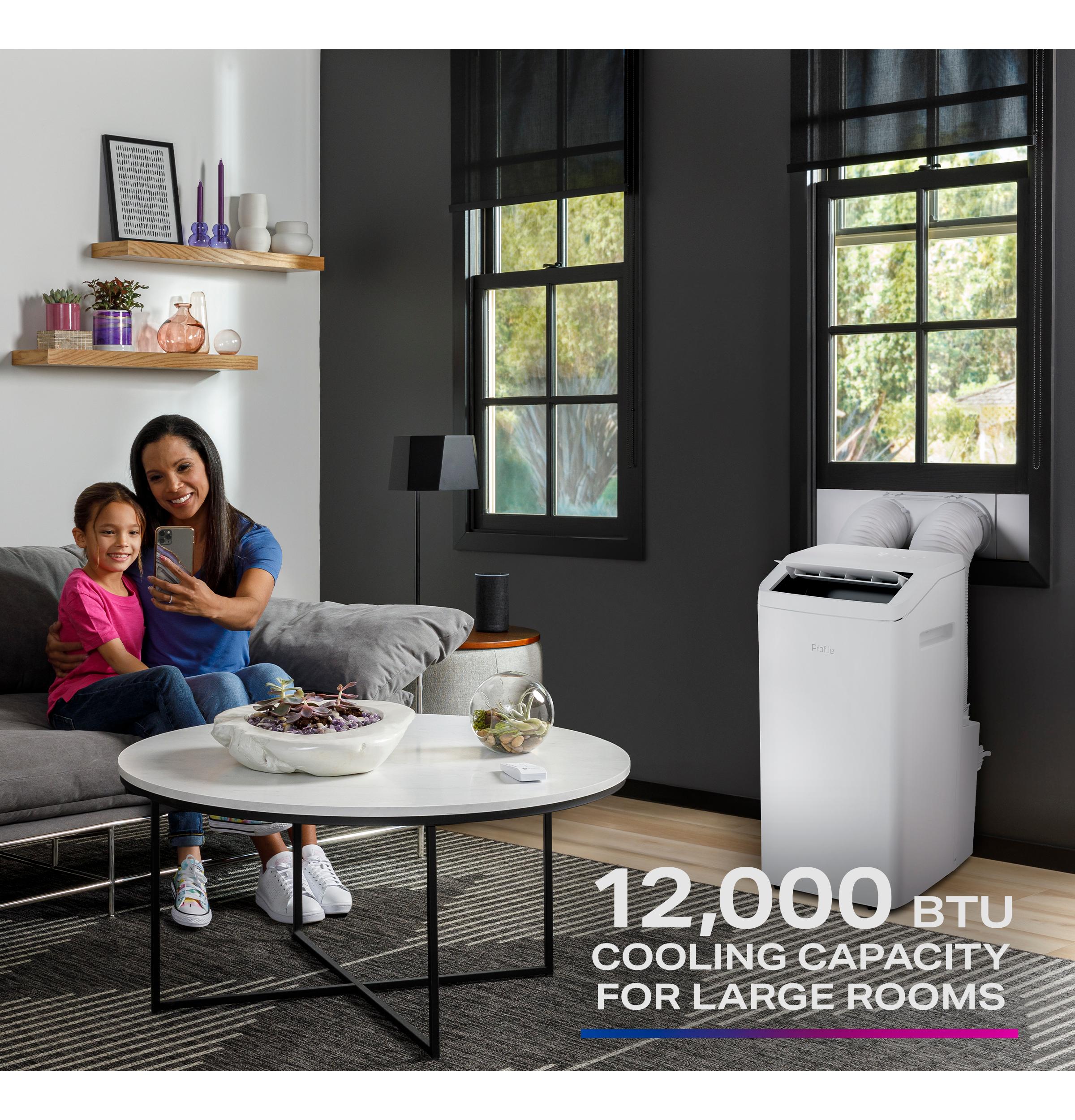 PPHH12WWF GE Profile® 12,000 BTU Dual-Hose, Inverter Heat/Cool Portable Air Conditioner with Dehumidifier and Remote, White - Image 9