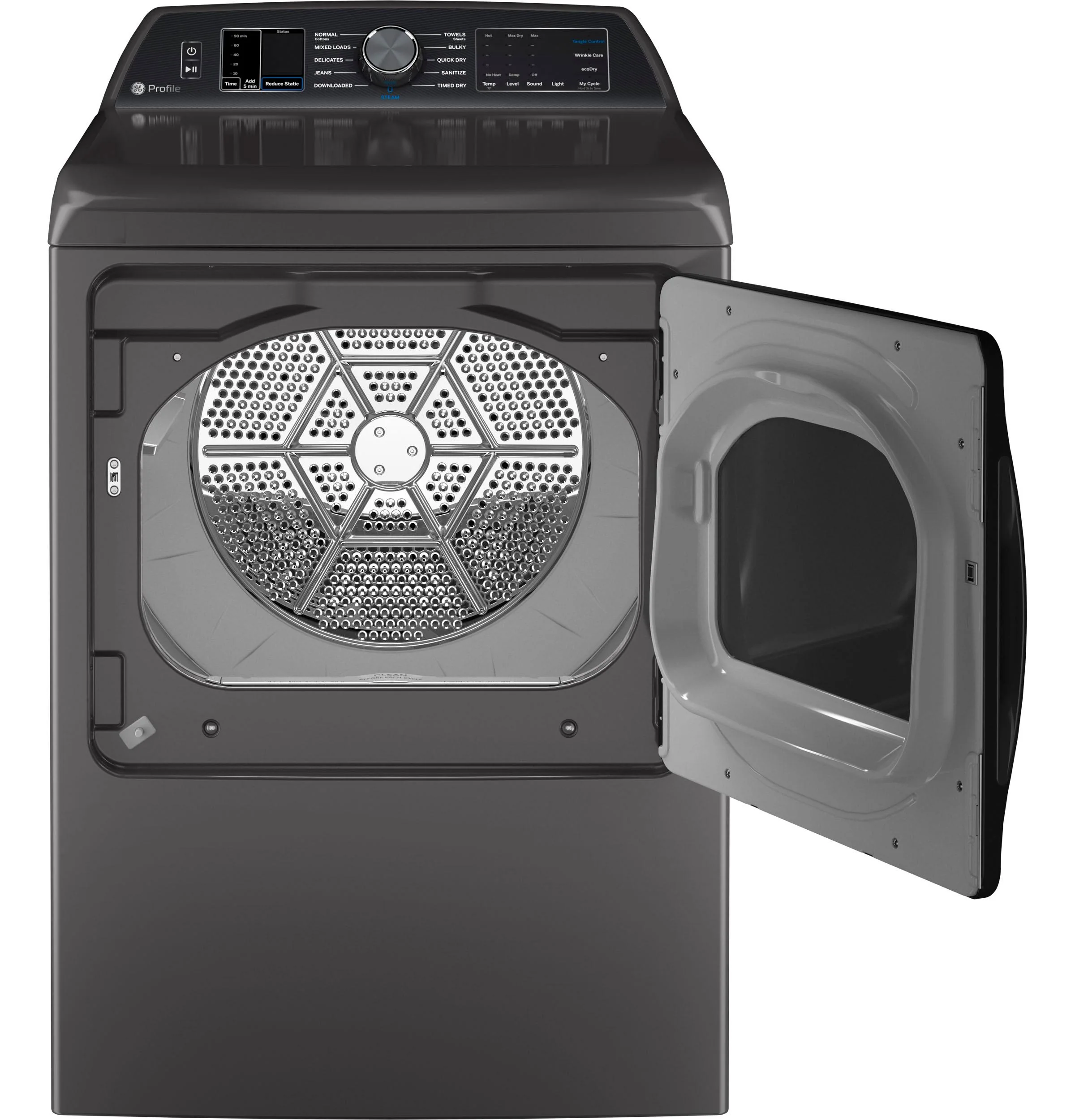 PTD70EBPTDG GE Profile™ ENERGY STAR® 7.4 cu. ft. Capacity Smart aluminized alloy drum Electric Dryer with Sanitize Cycle and Sensor Dry - Image 2