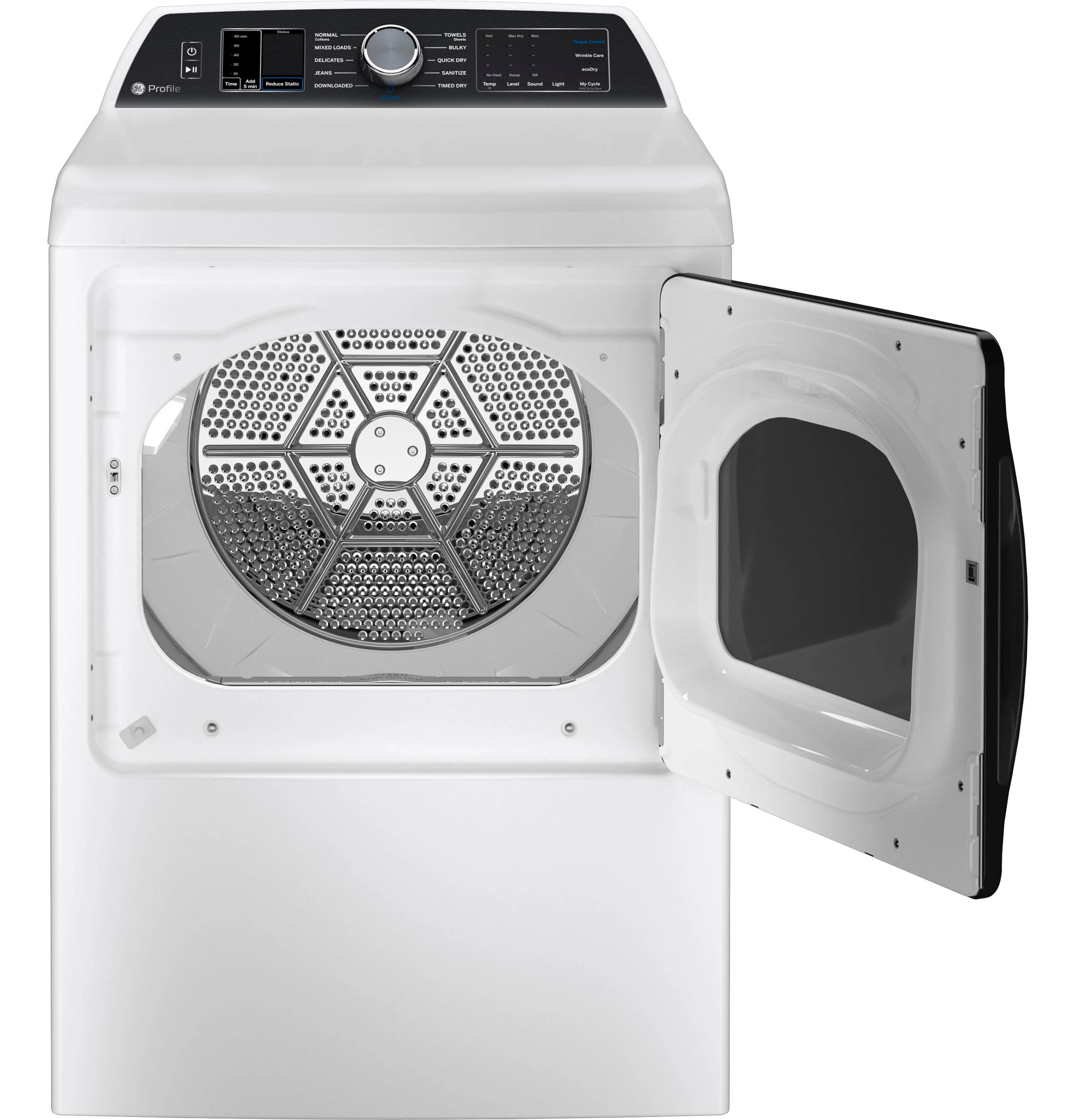 PTD70EBSTWS GE Profile™ ENERGY STAR® 7.4 cu. ft. Capacity Smart aluminized alloy drum Electric Dryer with Sanitize Cycle and Sensor Dry - Image 18