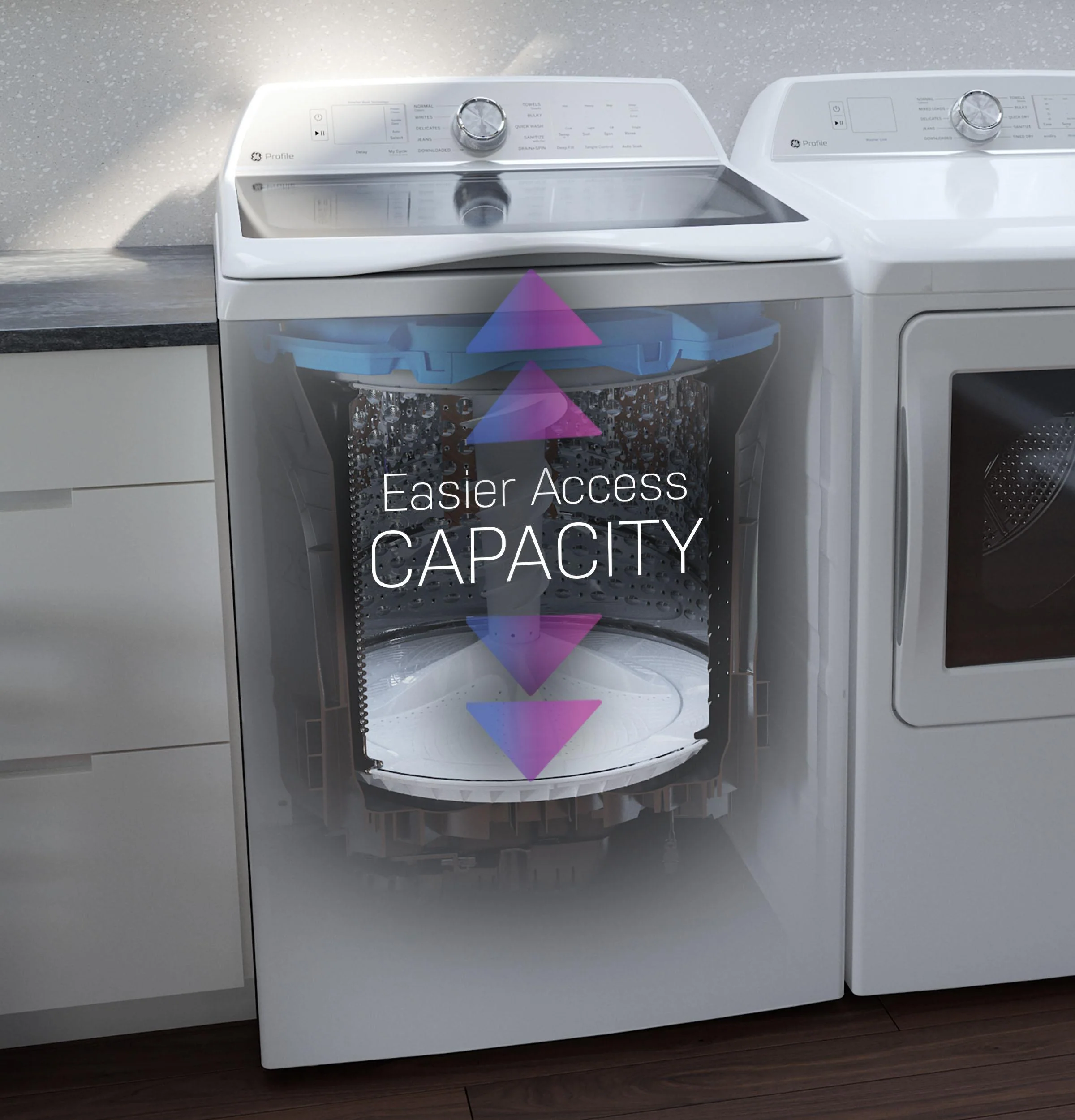 PTW800BPWRS GE Profile™ ENERGY STAR® 5.4 cu. ft. Capacity Washer with Smarter Wash Technology and Adaptive SmartDispense - Image 10