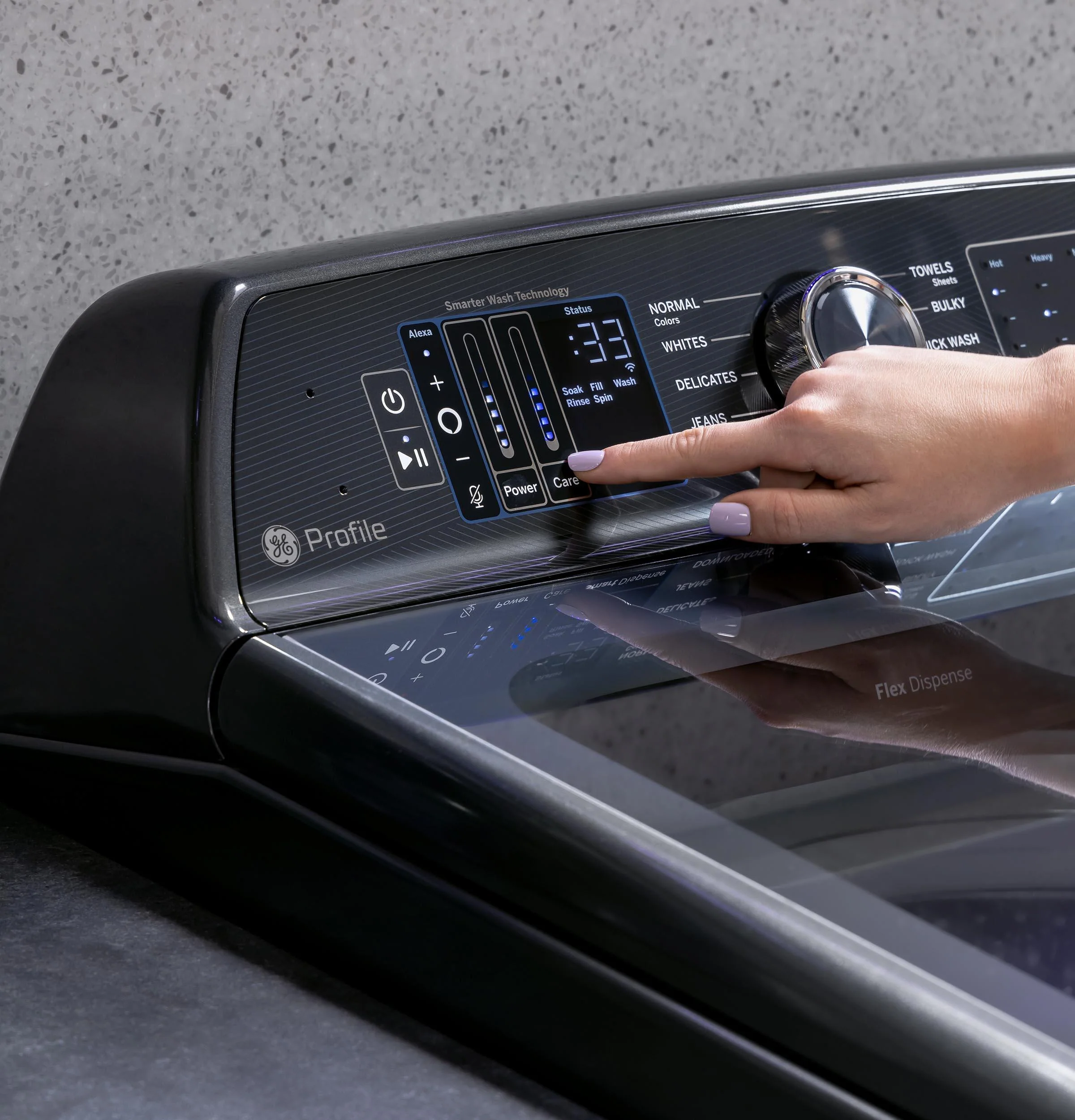 PTW905BPTDG GE Profile™ ENERGY STAR® 5.3 cu. ft. Capacity Washer with Smarter Wash Technology and FlexDispense™ - Image 9