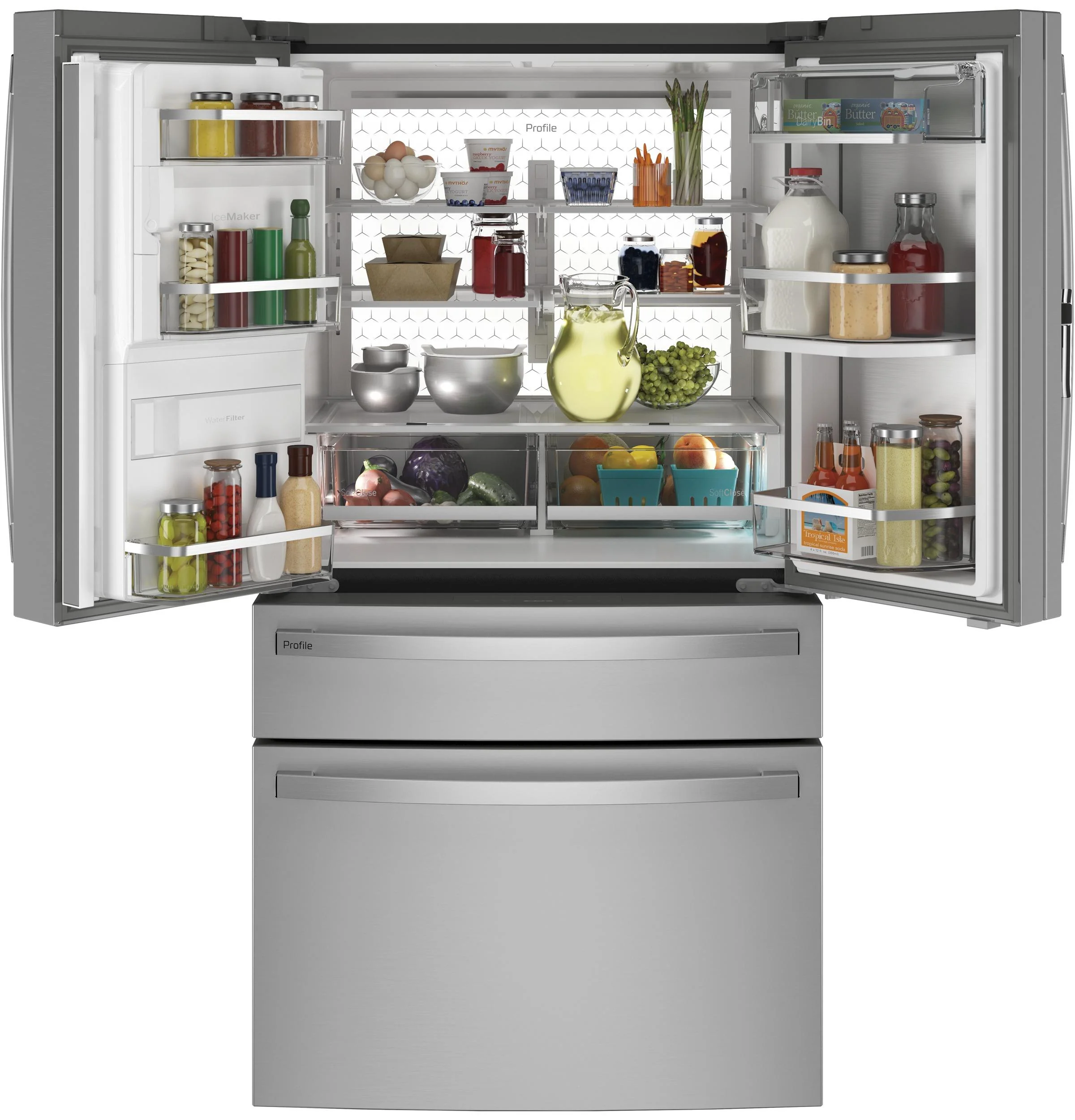 PVD28BYNFS GE Profile™ ENERGY STAR® 27.9 Cu. Ft. Smart Fingerprint Resistant 4-Door French-Door Refrigerator with Door In Door - Image 2