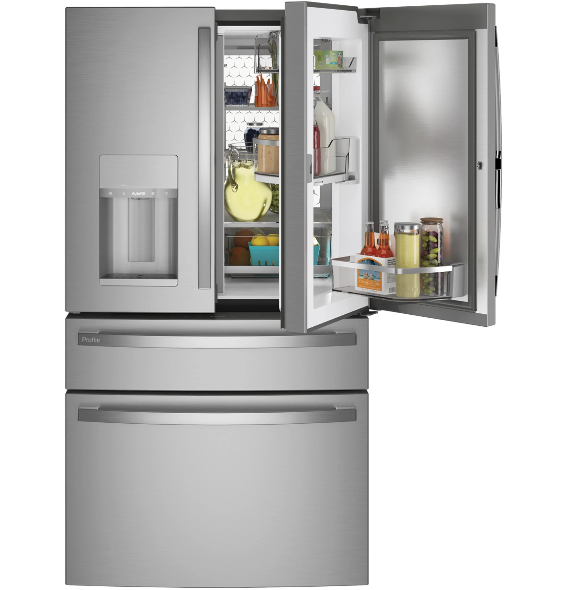 PVD28BYNFS GE Profile™ ENERGY STAR® 27.9 Cu. Ft. Smart Fingerprint Resistant 4-Door French-Door Refrigerator with Door In Door - Image 3