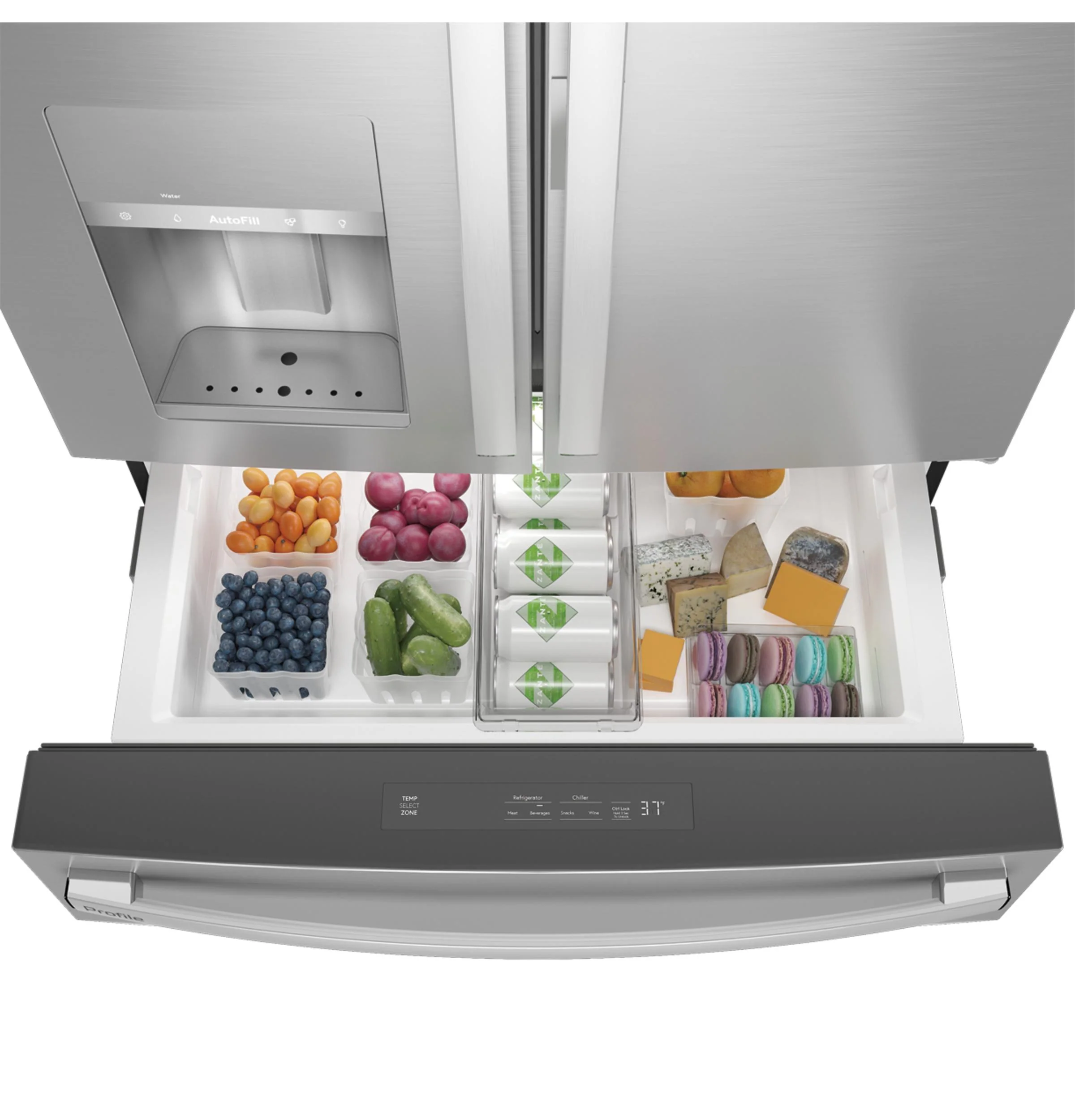PVD28BYNFS GE Profile™ ENERGY STAR® 27.9 Cu. Ft. Smart Fingerprint Resistant 4-Door French-Door Refrigerator with Door In Door - Image 6