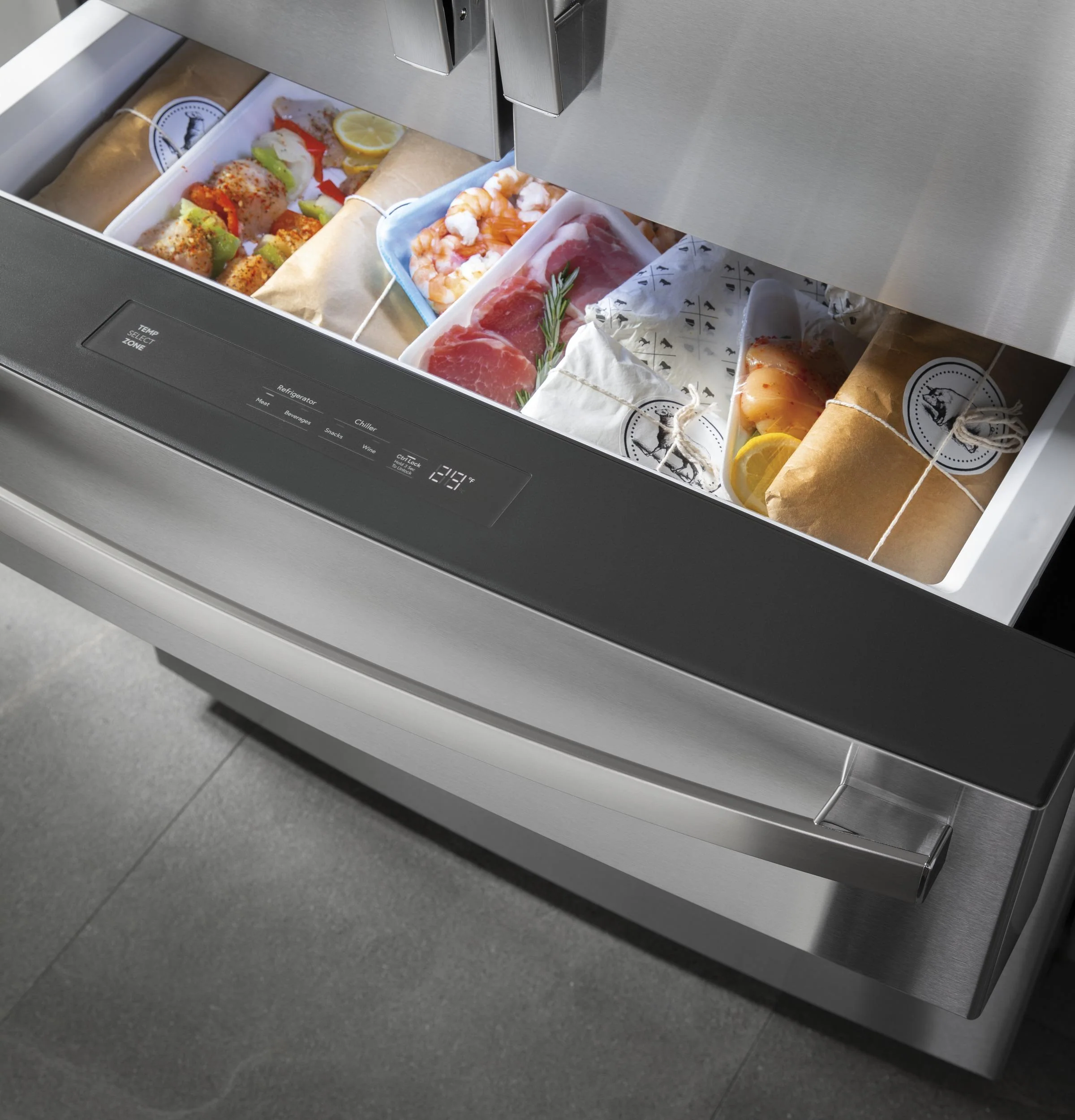 PVD28BYNFS GE Profile™ ENERGY STAR® 27.9 Cu. Ft. Smart Fingerprint Resistant 4-Door French-Door Refrigerator with Door In Door - Image 63