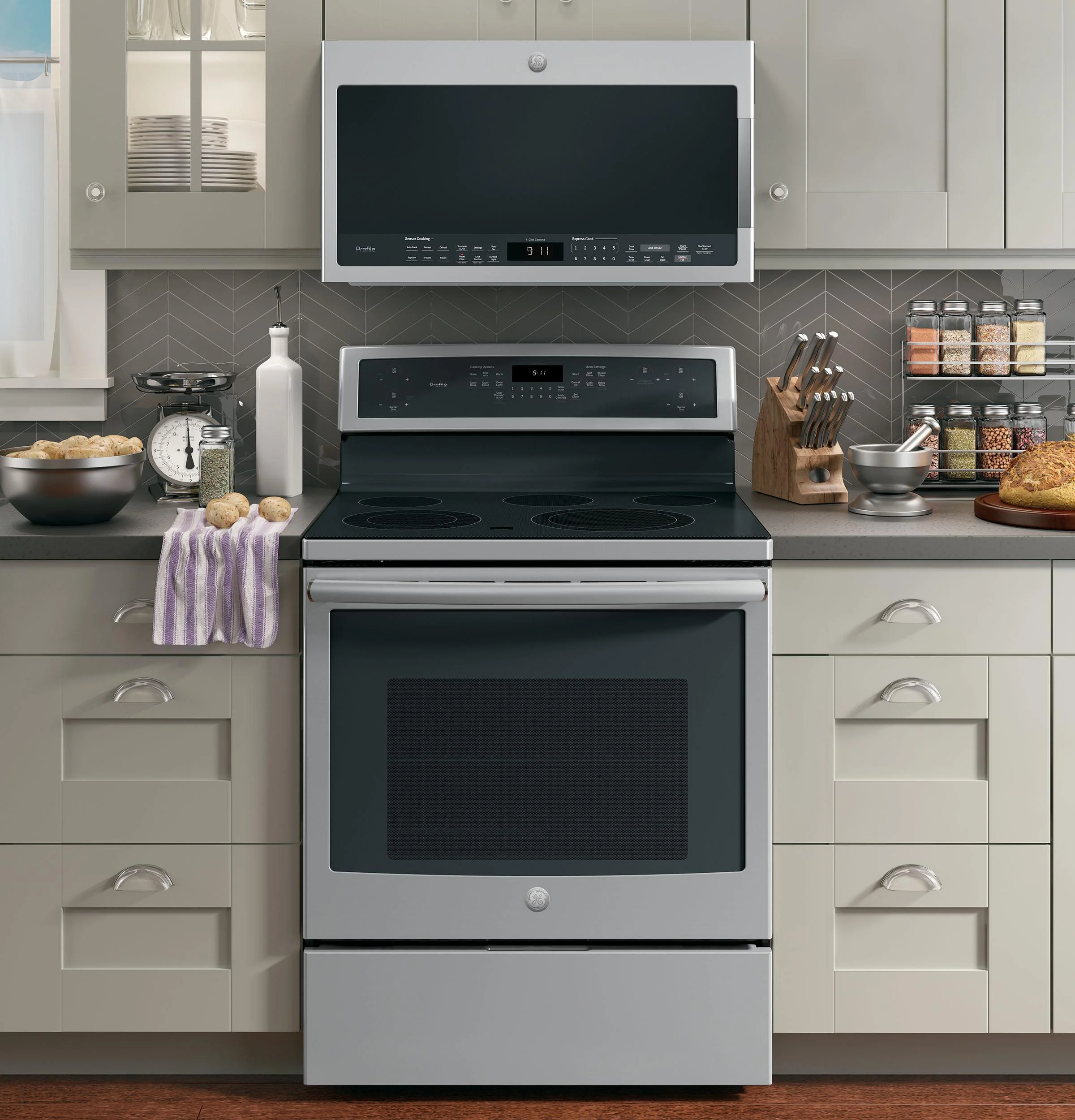 PVM9005SJSS GE Profile™ 2.1 Cu. Ft. Over-the-Range Sensor Microwave Oven - Image 8