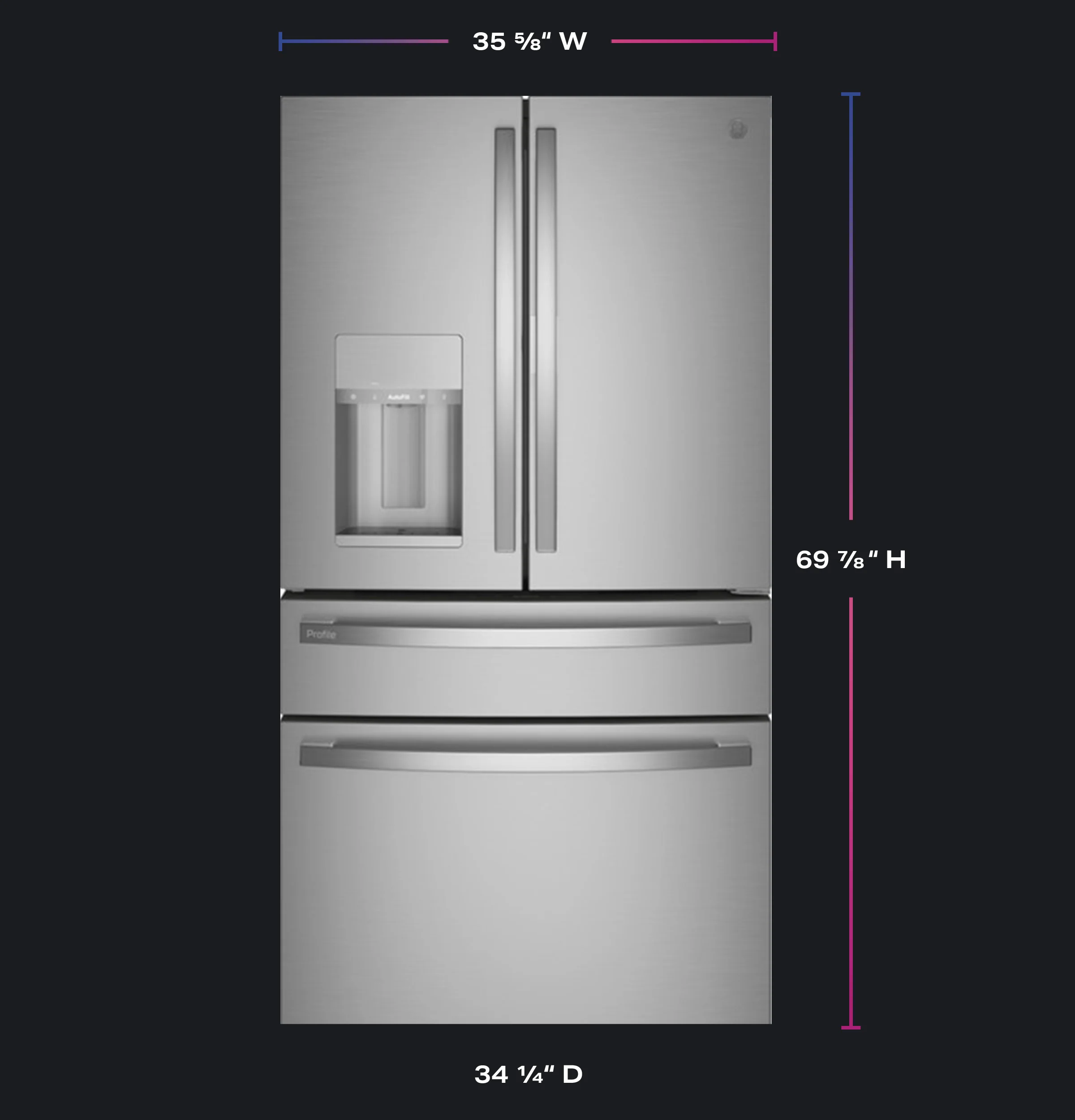 PXD22BYPFS GE Profile™ 22.4 Cu. Ft. Smart Counter-Depth Fingerprint Resistant 4-Door French-Door Refrigerator with Door In Door - Image 26