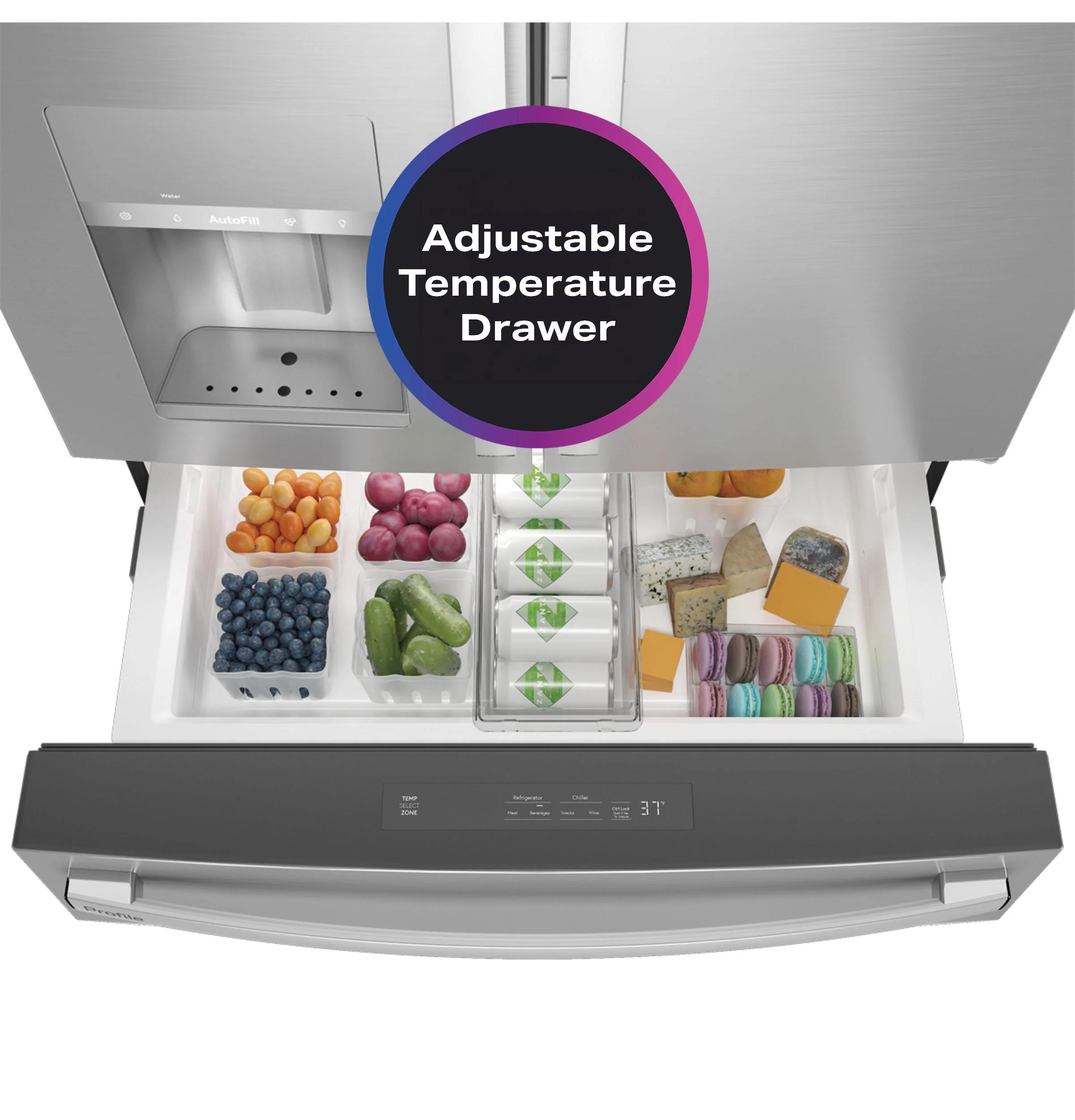 PXD22BYPFS GE Profile™ 22.4 Cu. Ft. Smart Counter-Depth Fingerprint Resistant 4-Door French-Door Refrigerator with Door In Door - Image 7