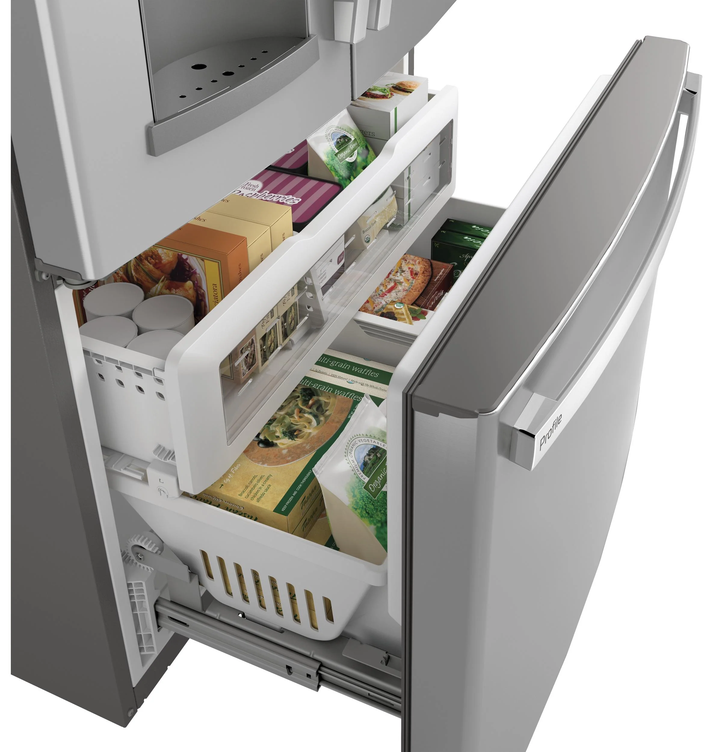 PYE22KYNFS GE Profile™ ENERGY STAR® 22.1 Cu. Ft. Counter-Depth Fingerprint Resistant French-Door Refrigerator with Hands-Free AutoFill - Image 39