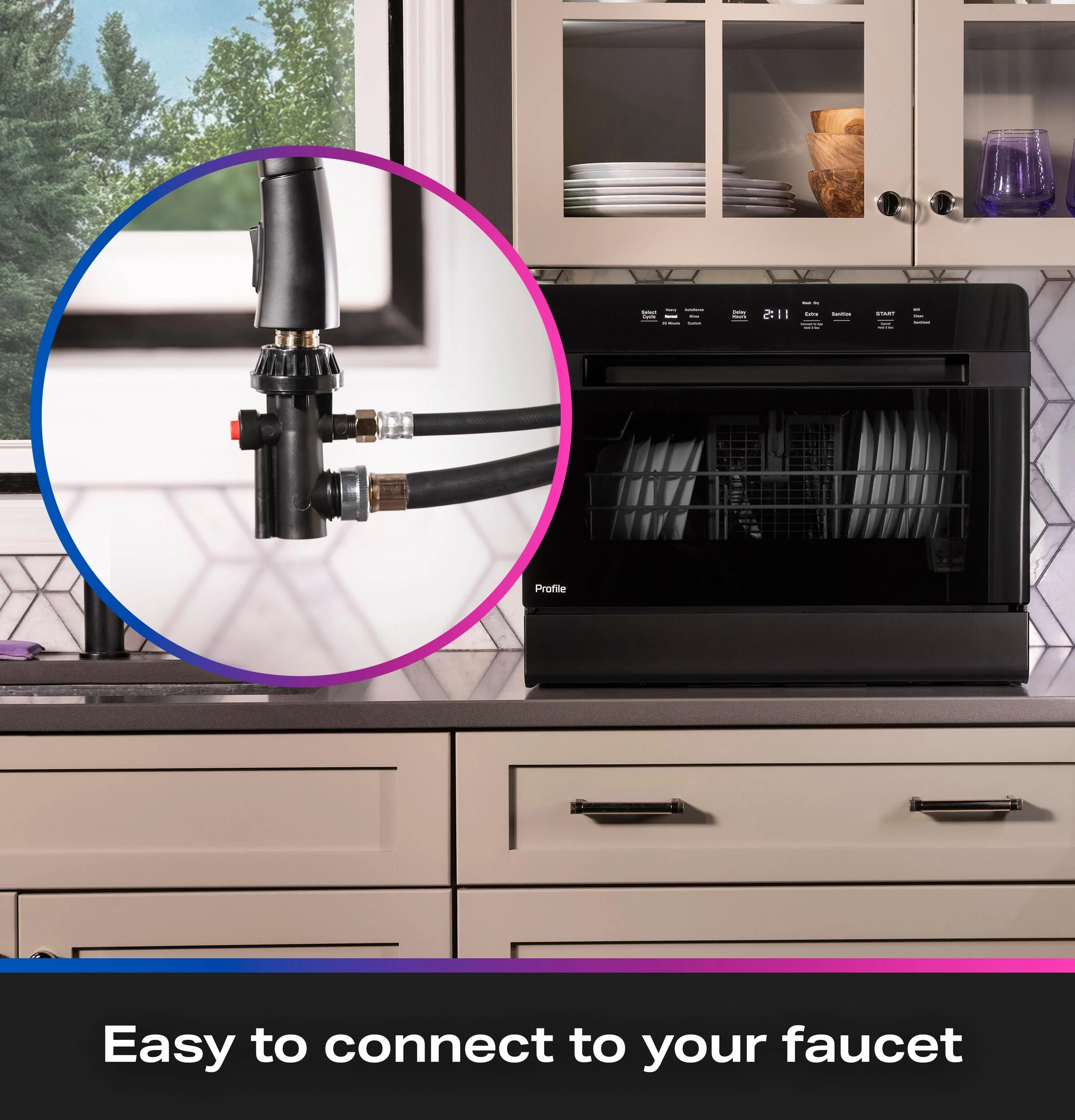 PZF560HGWBB GE Profile™ ENERGY STAR® Smart Compact Dishwasher for Countertop or Built-In - Image 16