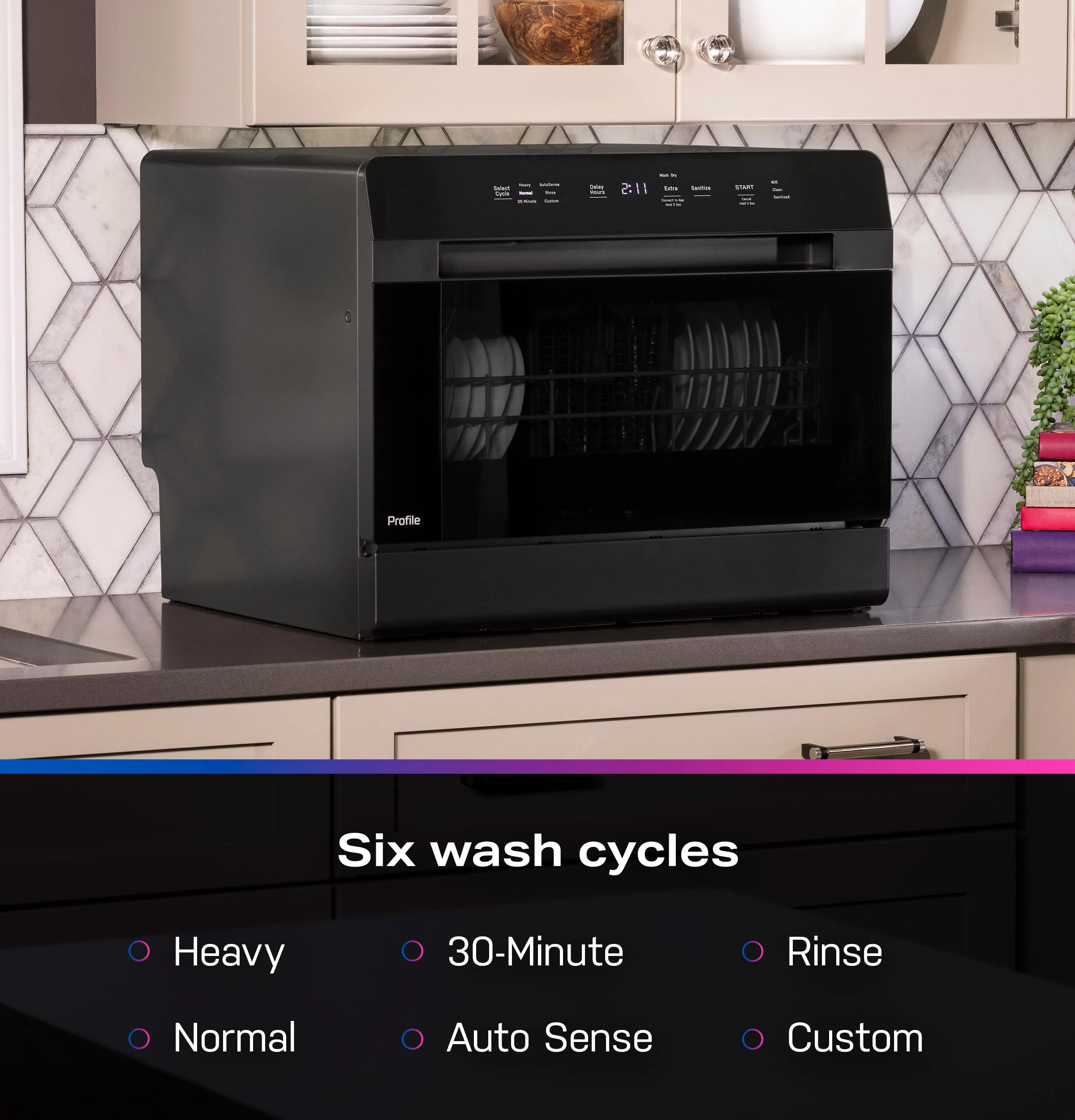 PZF560HGWBB GE Profile™ ENERGY STAR® Smart Compact Dishwasher for Countertop or Built-In - Image 22